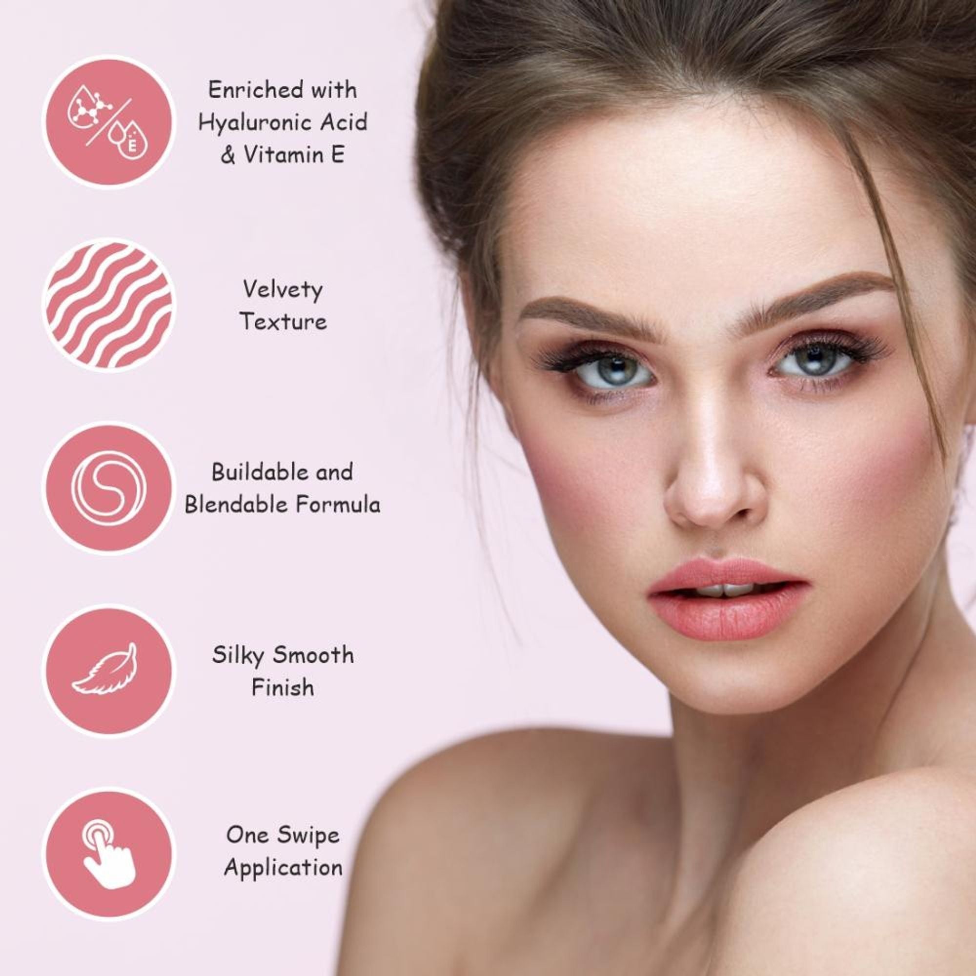 Matt Look Cheek Stain Mousse Blushs - 03 Roseate