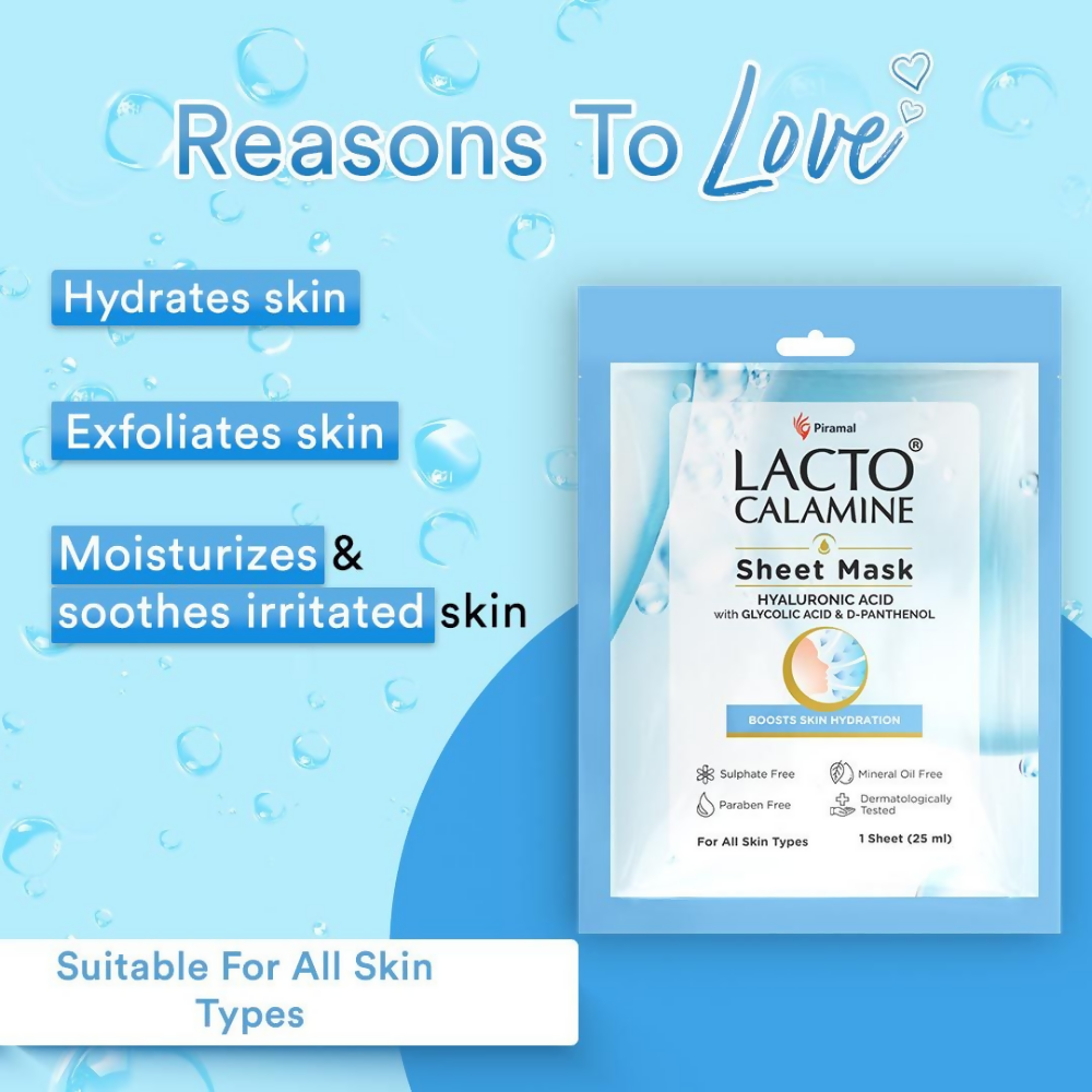 Lacto Calamine Hyaluronic Acid Face Serum Sheet Mask