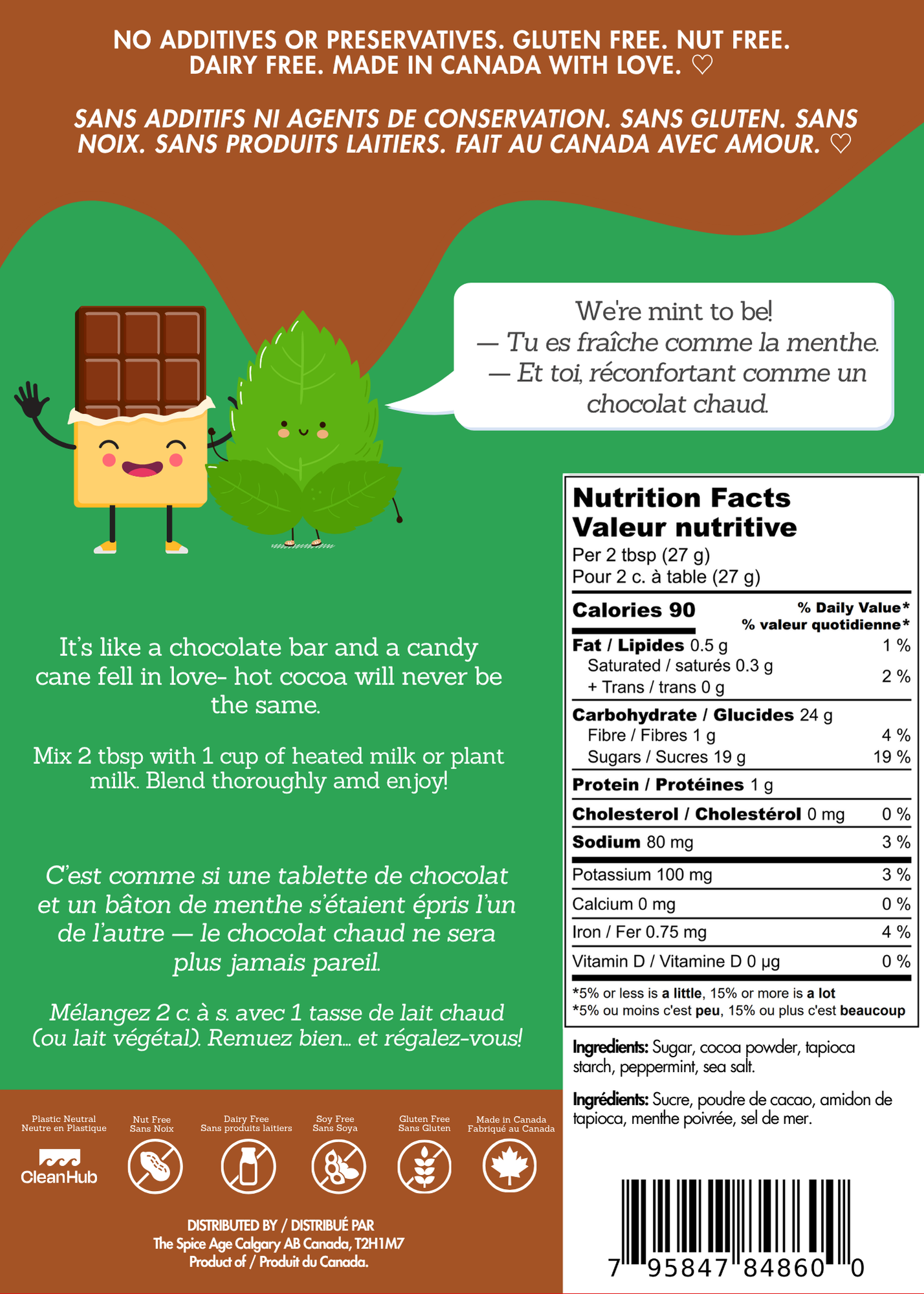 6 - PACK Peppermint Hot Chocolate - Hug in a Mug.