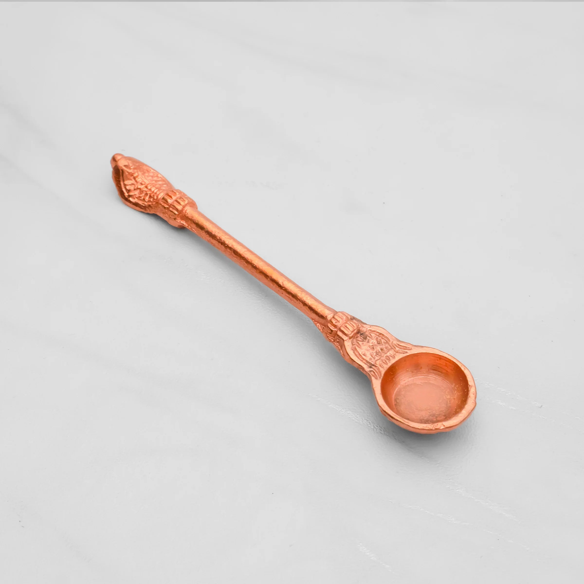 Health Smith Pure Copper Pooja Thali Set - 5 Items | Pooja Thali Set with 1 Plate, 1 Kalash, 1 Fullpatra, 1 Pali, and 1 Niranjan