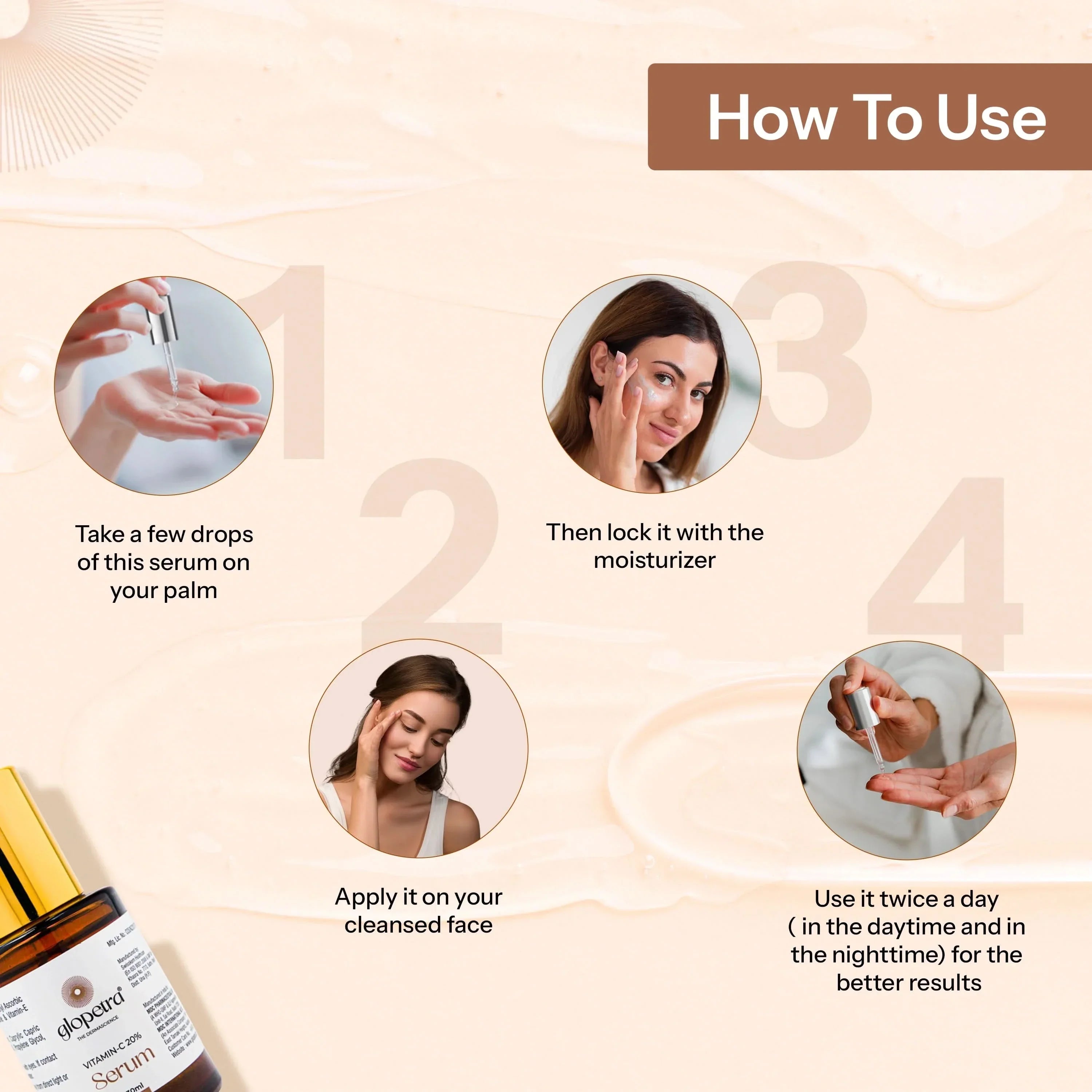 Glopetra Vitamin C Serum For Dull Skin