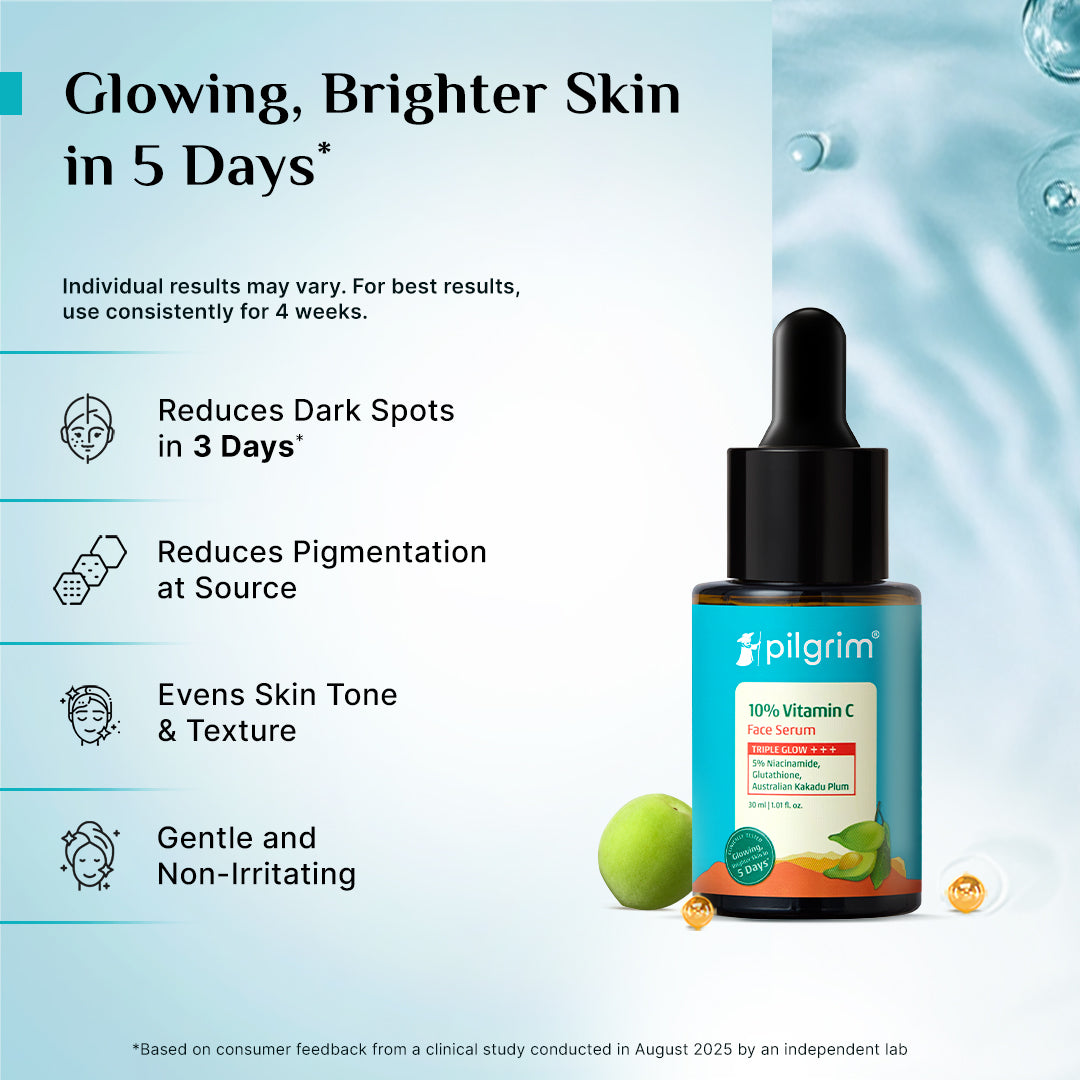 Pilgrim 10% Vitamin C Face Serum For Daily Brightness 5% Niacinamide
