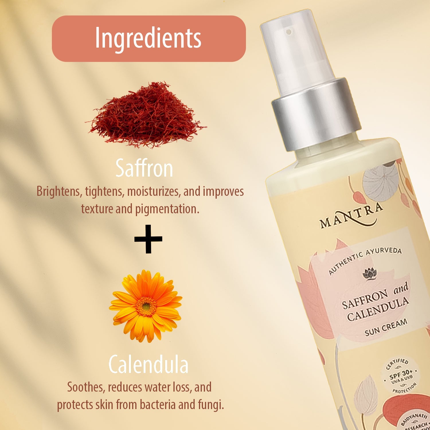 Mantra Saffron And Calendula Sun Cream - Image 4