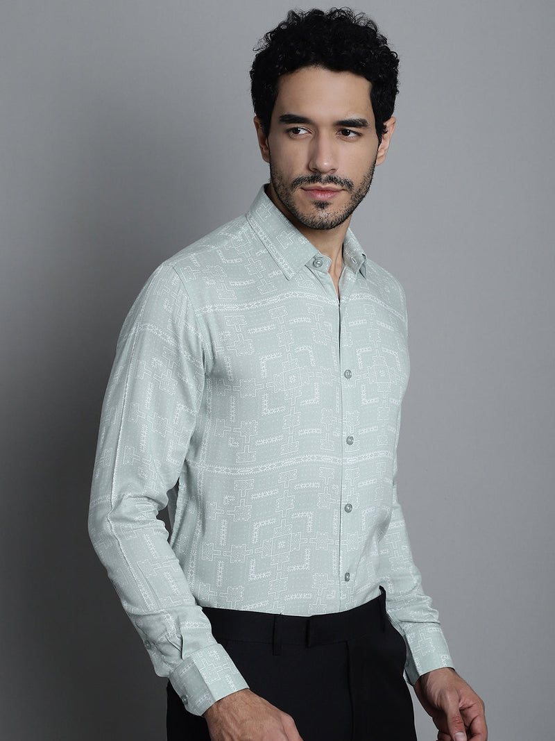 Men's Geomatric Printed Formal Shirts