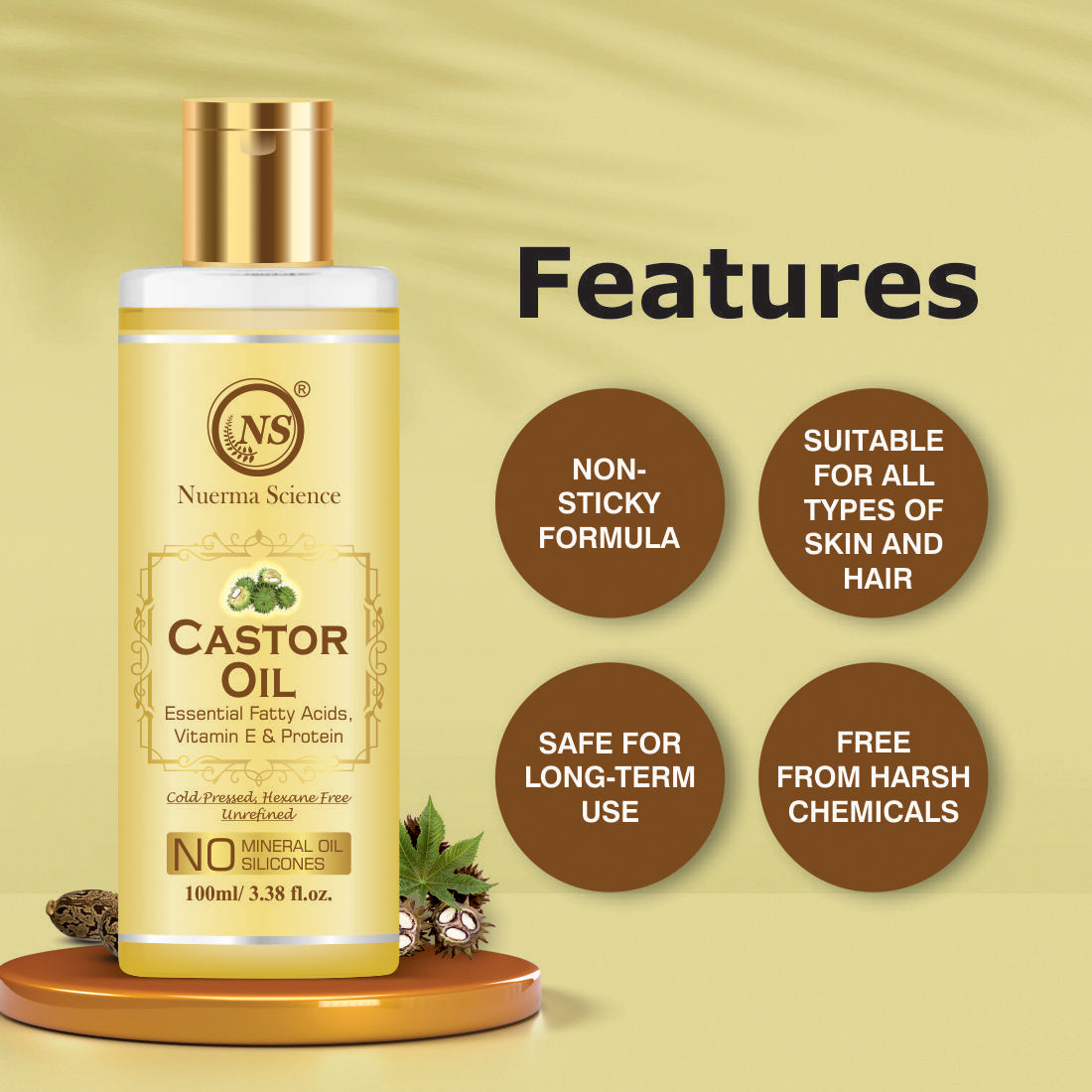 Nuerma Science Castor Oil For Hair & Body