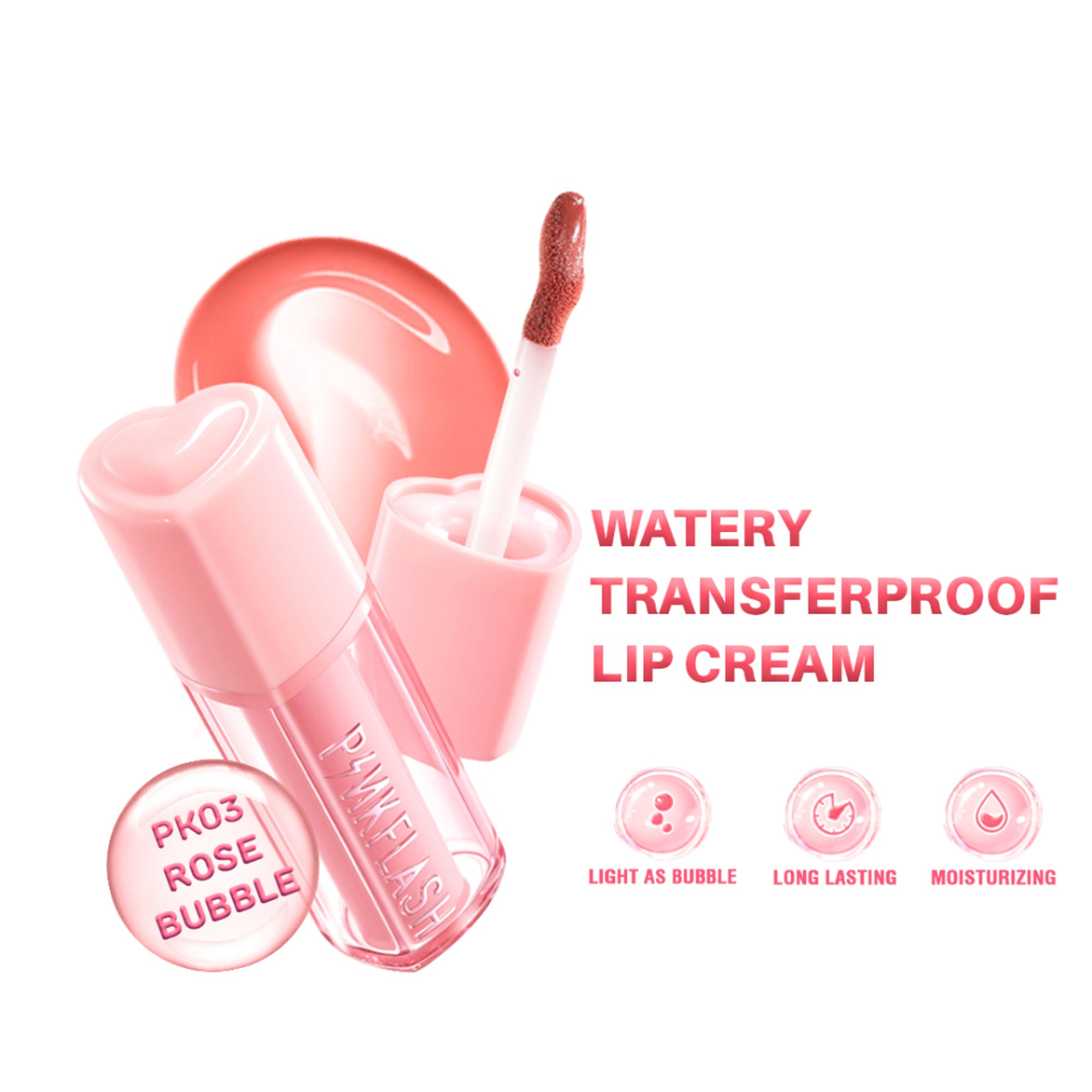 PINKFLASH Watery Transferproof Lip Tint - Pk03 Rose Bubble