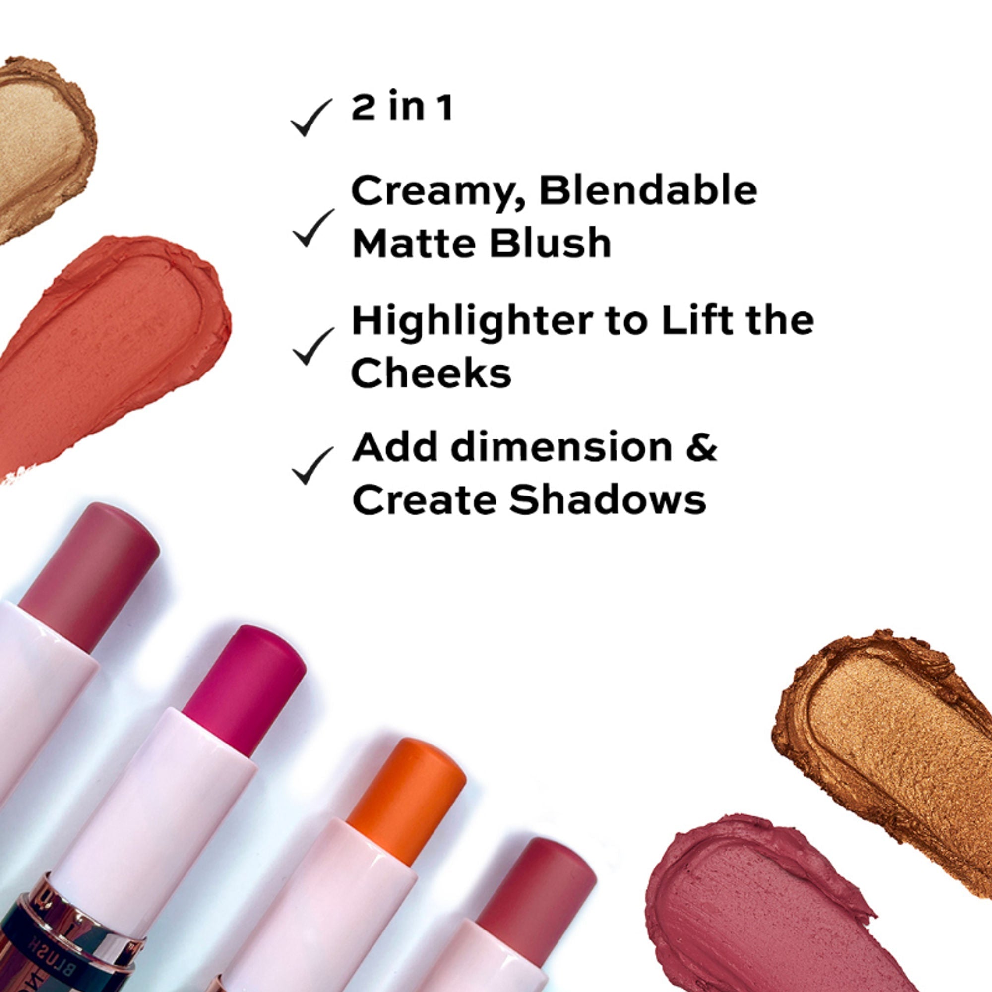 Makeup Revolution Blush & Highlight Stick - Champagne Shine