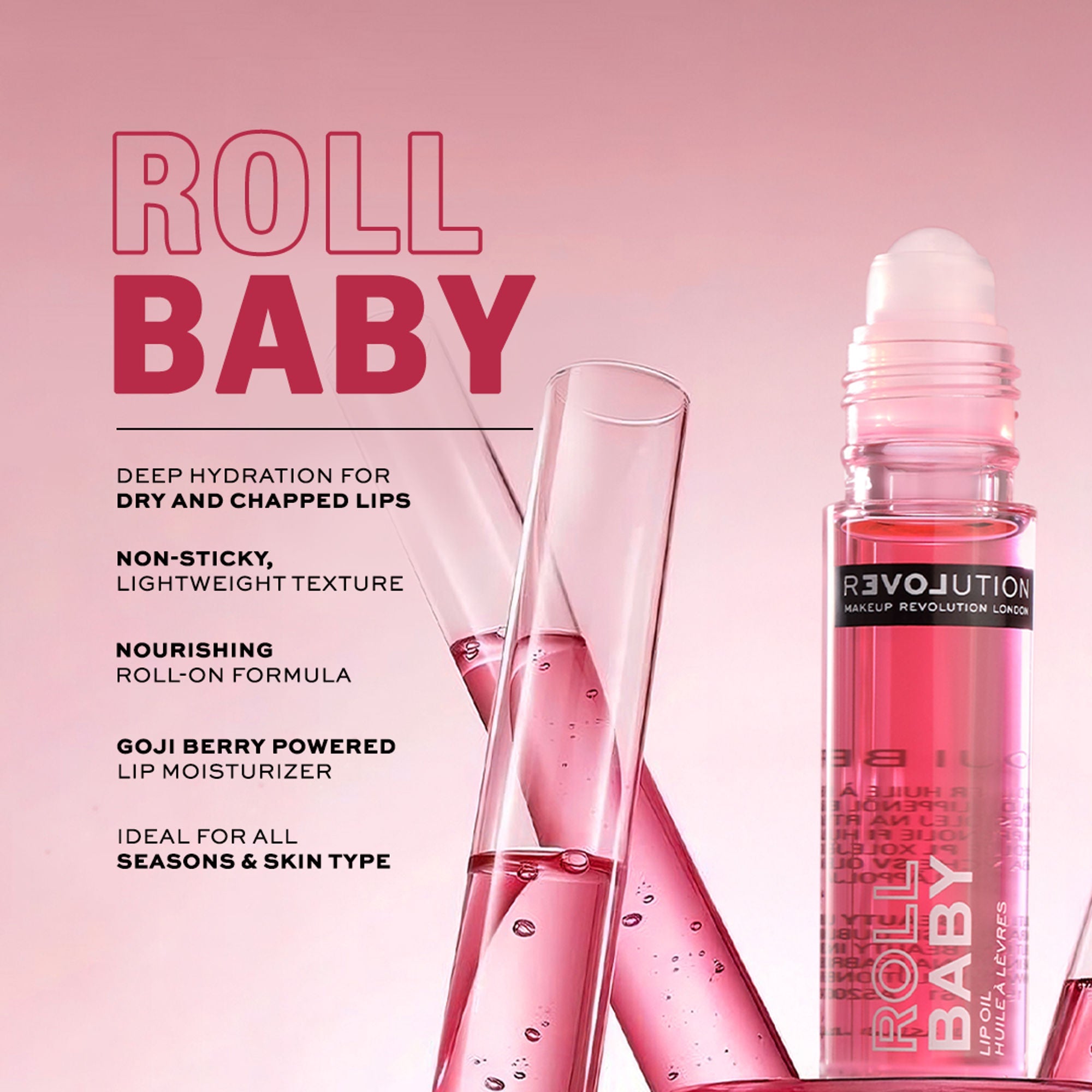 Revolution Relove Roll Baby Lip Oil Papaya - Goji Berry