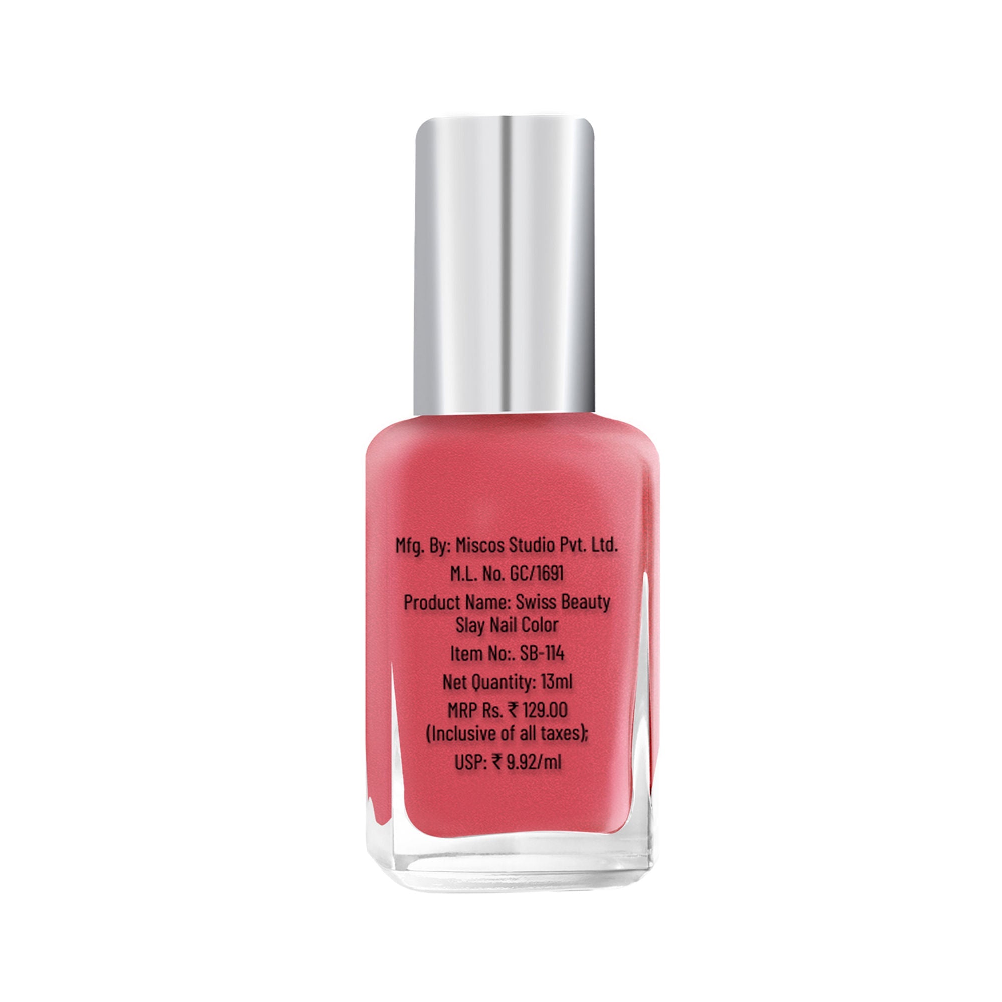 Swiss Beauty Slay Nail Color With Ultra Shine Formulation - 68 Magenta Rush