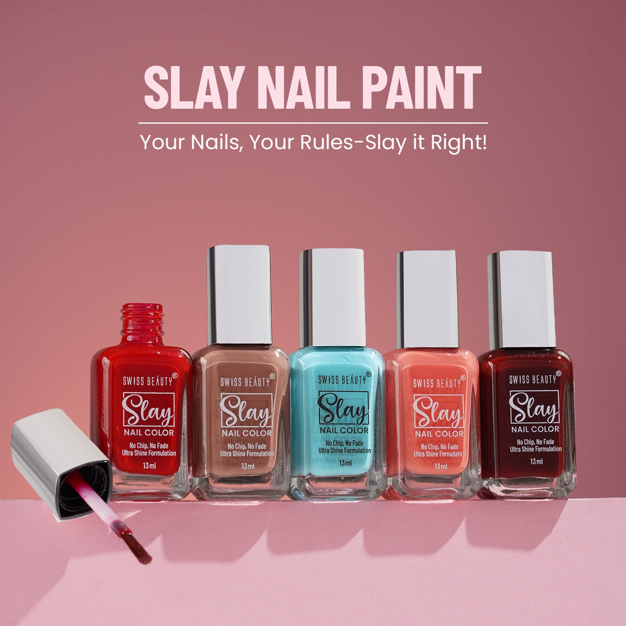 Swiss Beauty Slay Nail Color With Ultra Shine Formulation - 70 Violet
