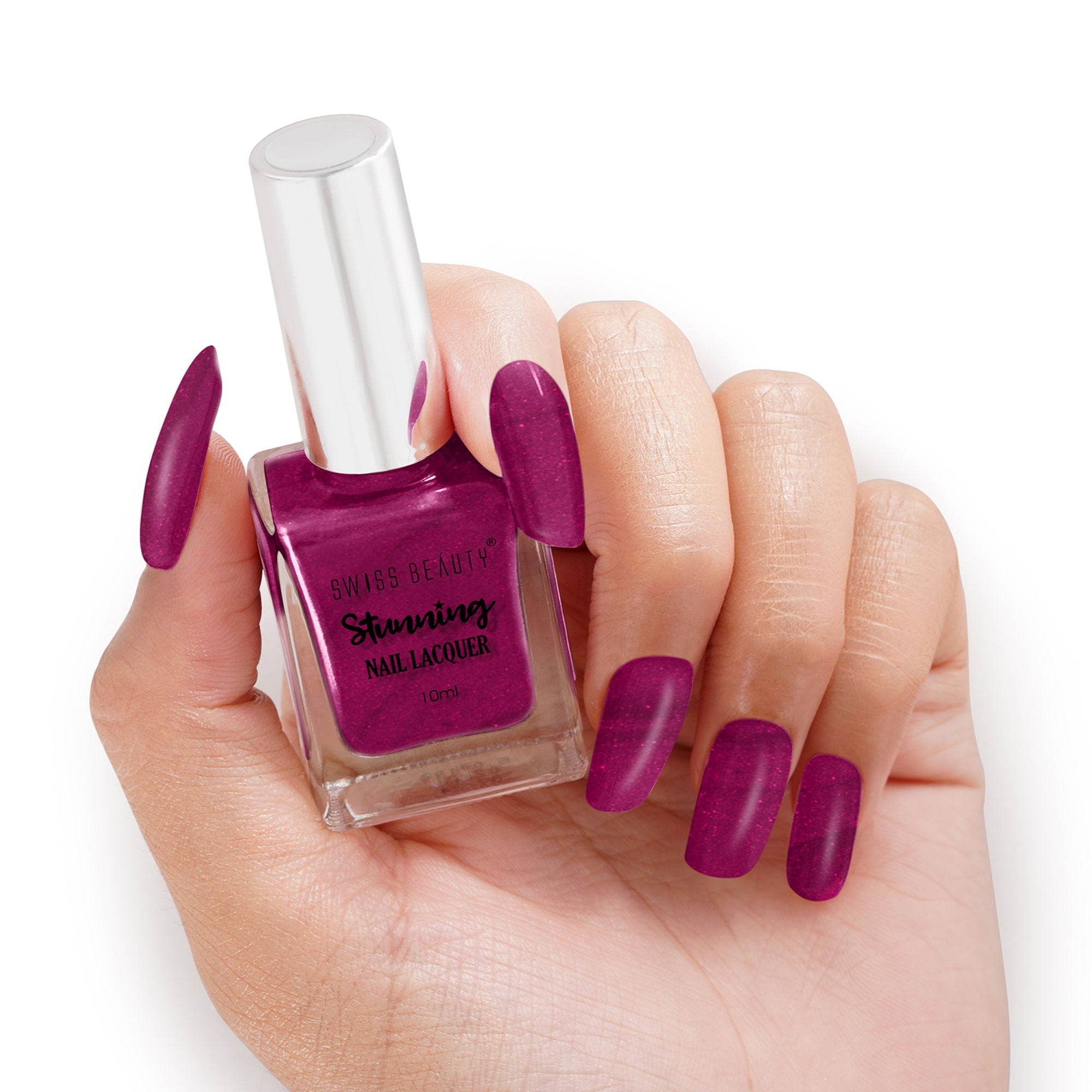 Swiss Beauty Stunning Nail Lacquer - 106 Glitter Plum