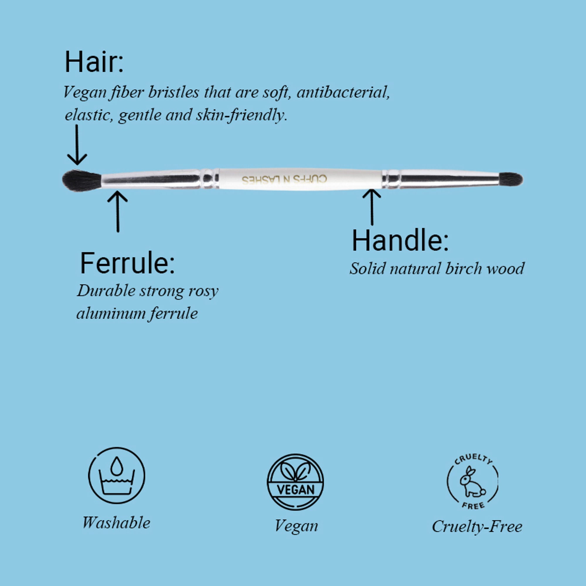 CUFFS N LASHES Small Smudger & Pencil Dual Brush - 05