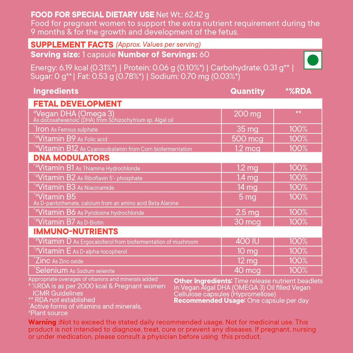 Wellbeing Nutrition Slow | Prenatal Capsules
