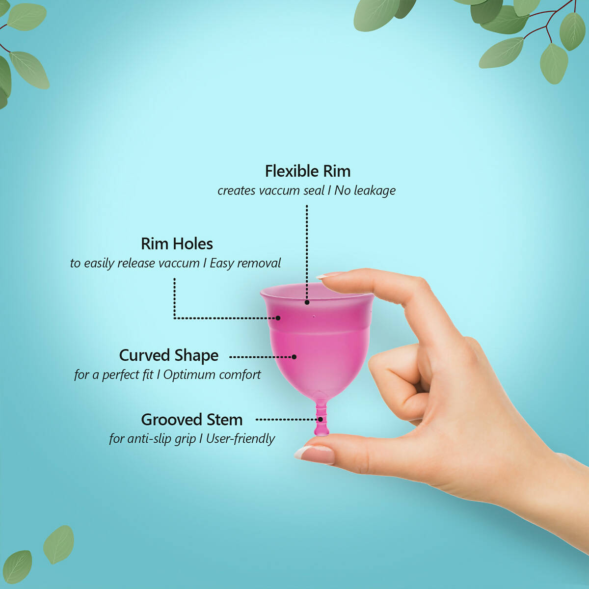 Floren Reusable Menstrual Cup with Intimate Oil for Women