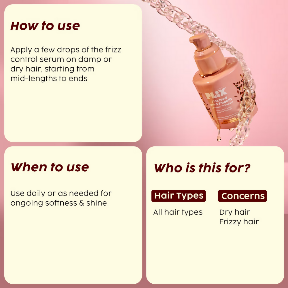PLIX The Plant Fix Flaxseed Keratin Smoothening Anti-Frizz Serum