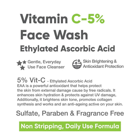 COSIQ Vitamin C-5% Brightening and Glow Face Wash