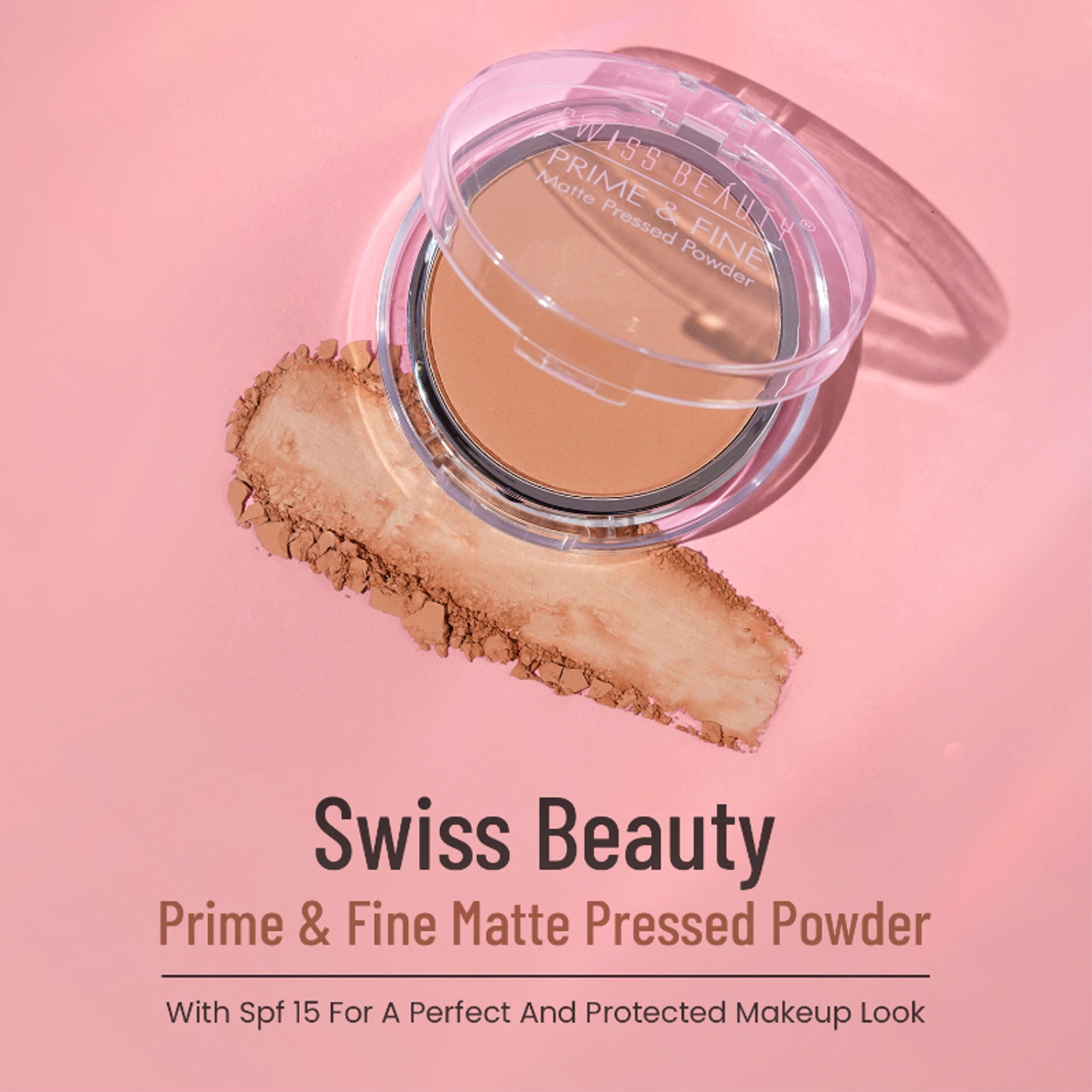 Swiss Beauty Prime & Fine Matte Pressed Powder - 4 Natural Beige