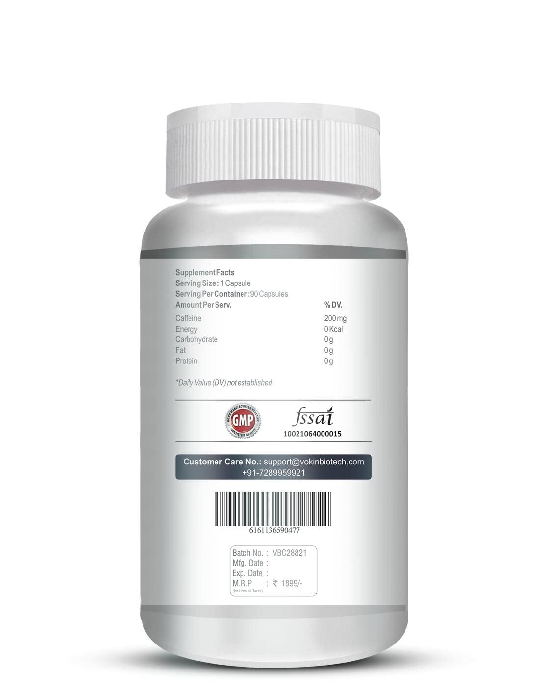 Vokin Biotech Caffeine Supports Sports Performance Enhances Alertness