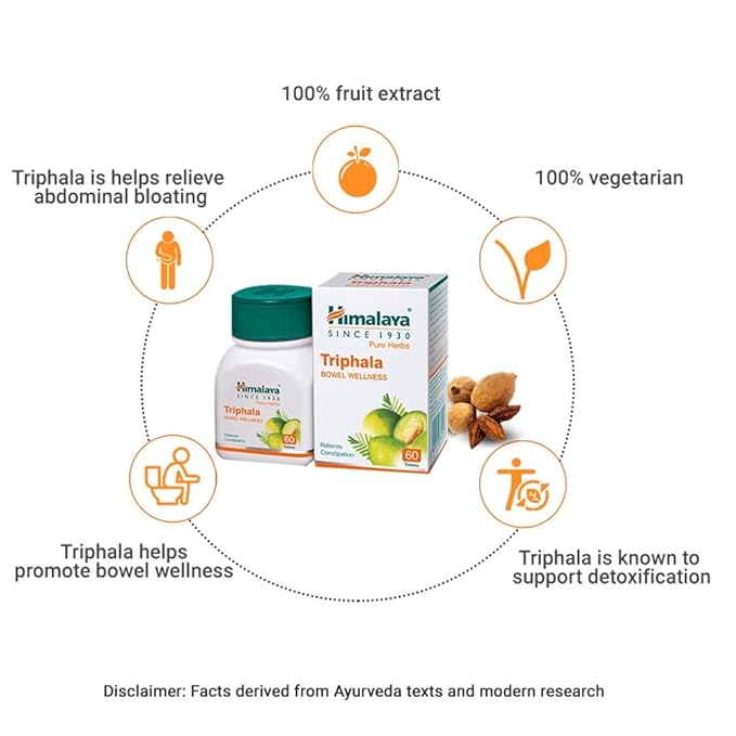 Himalaya Wellness Pure Herbs Triphala Bowel Wellness benefits