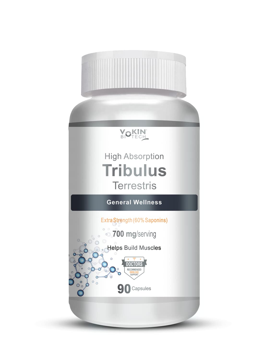 Vokin Biotech Tribulus Terrestris 700mg Energy, Performance & Stamina Veg Capsules