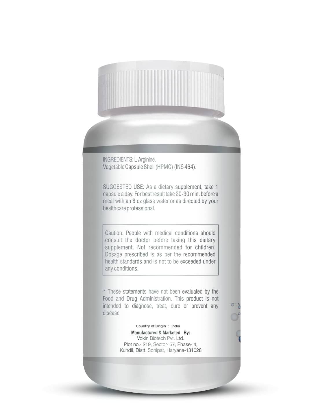 Vokin Biotech L-Arginine 500mg,Support Muscle Recovery & Relaxation