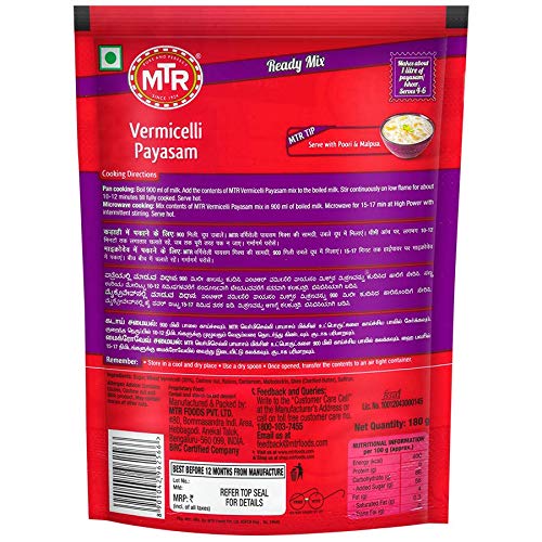 MTR Instant Mix Vermicelli Payasam 180g