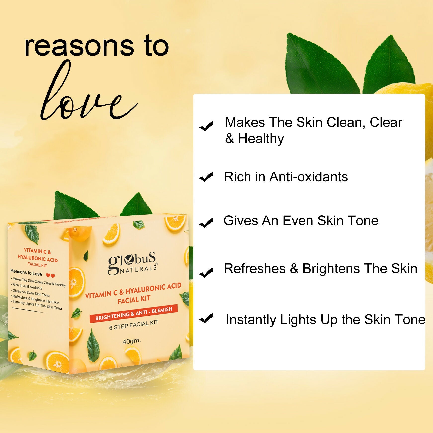 Globus Naturals Vitamin C & Hyaluronic Acid Facial Kit