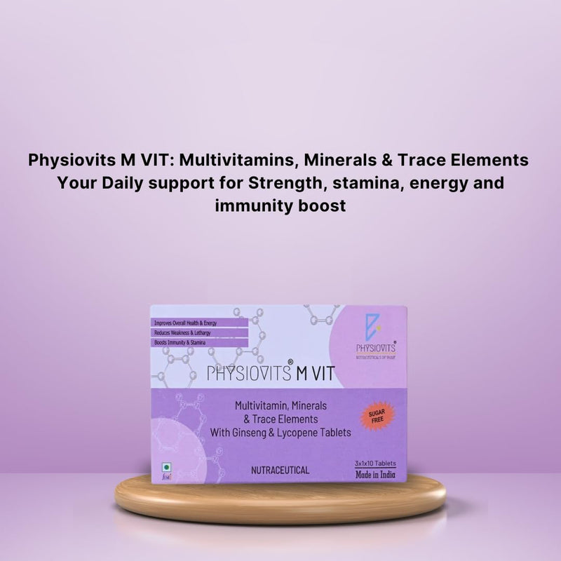 Physiovits M VIT: Multivitamins, Minerals & Trace Elements - Your Daily support for Strength, stamina, energy and immunity boost - Box of 30 Capsules