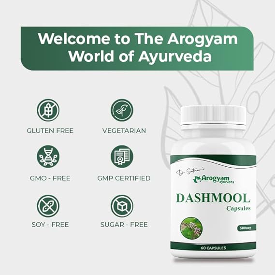 AROGYAM Dashmool Capsules 500mg, Dash mool Capsules for Bone & Joint Wellness (60 Capsules)