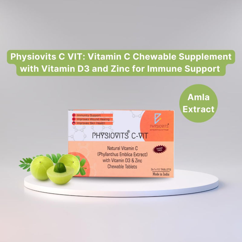 Physiovits C-VIT Vitamin C 500 mg with Vitamin D3 and Zinc Chewable Tablets