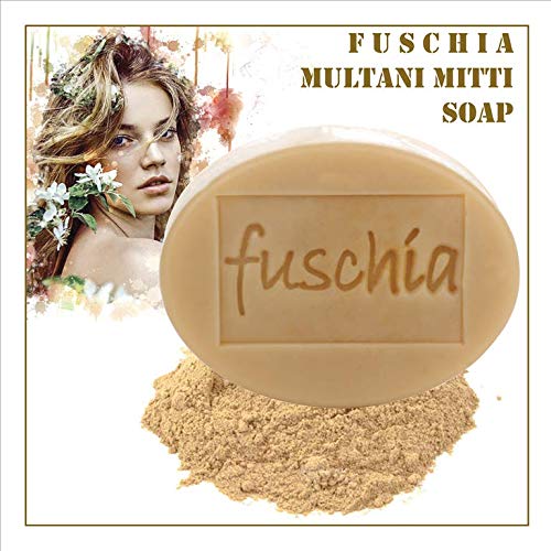 Fuschia Natural Handmade Herbal Soap, Multani Mitti