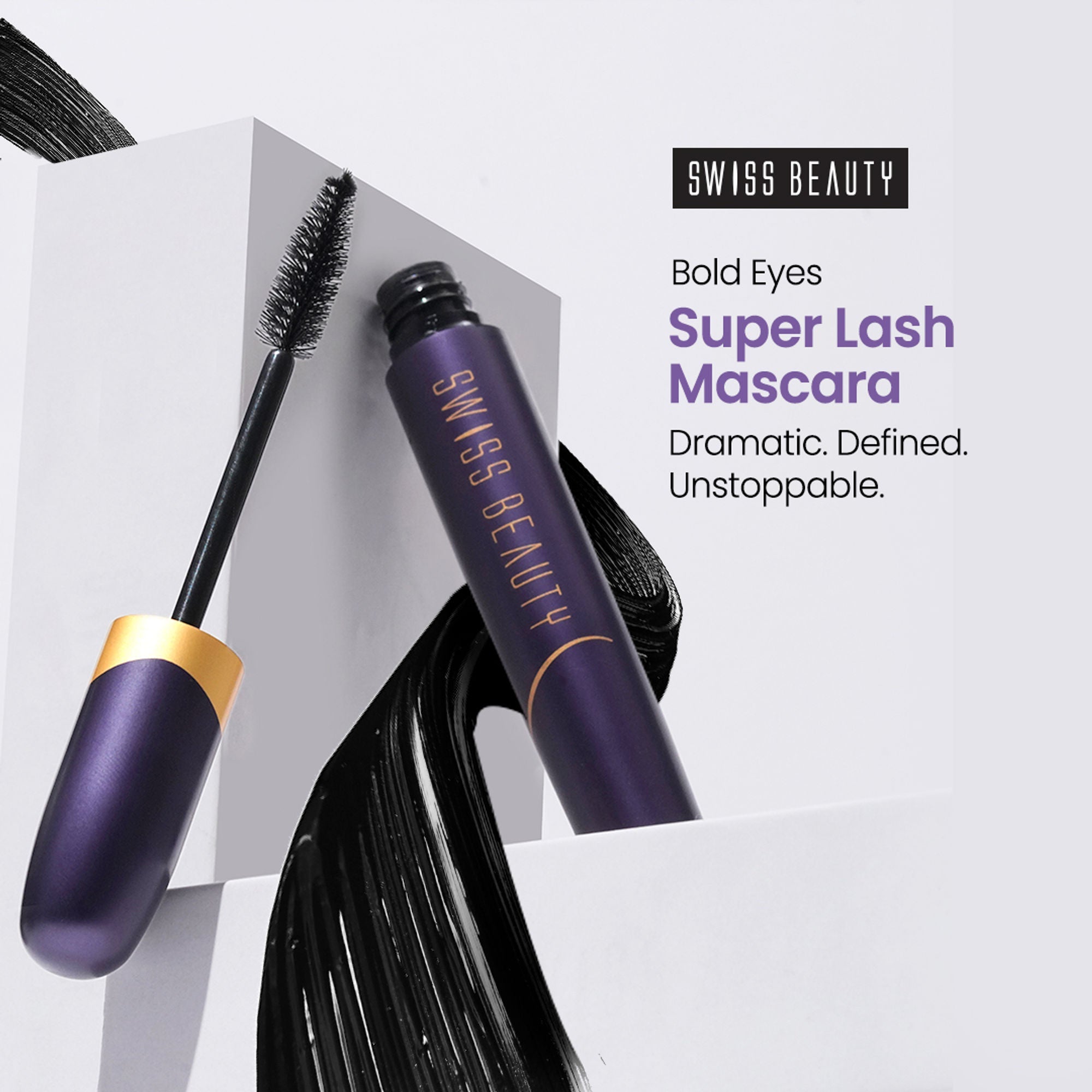 Swiss Beauty Bold Eyes Super Lash Mascara Waterproof - Black