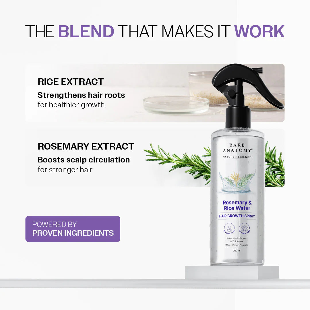 Bare Anatomy Rosemary & Rice Water Hair Growth Spray