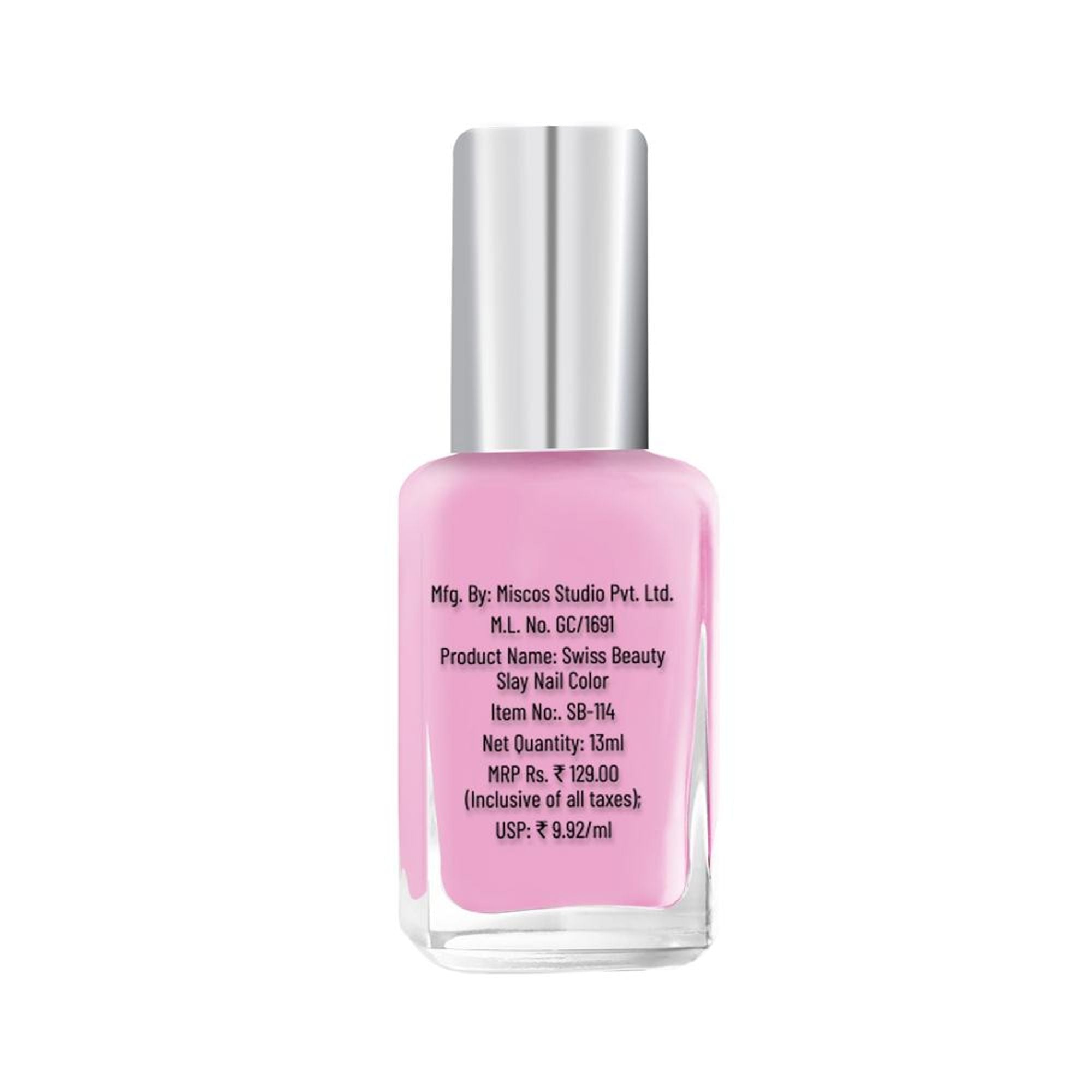 Swiss Beauty Slay Nail Color Ultra Shine Formulation - 03 Dreamy Pink