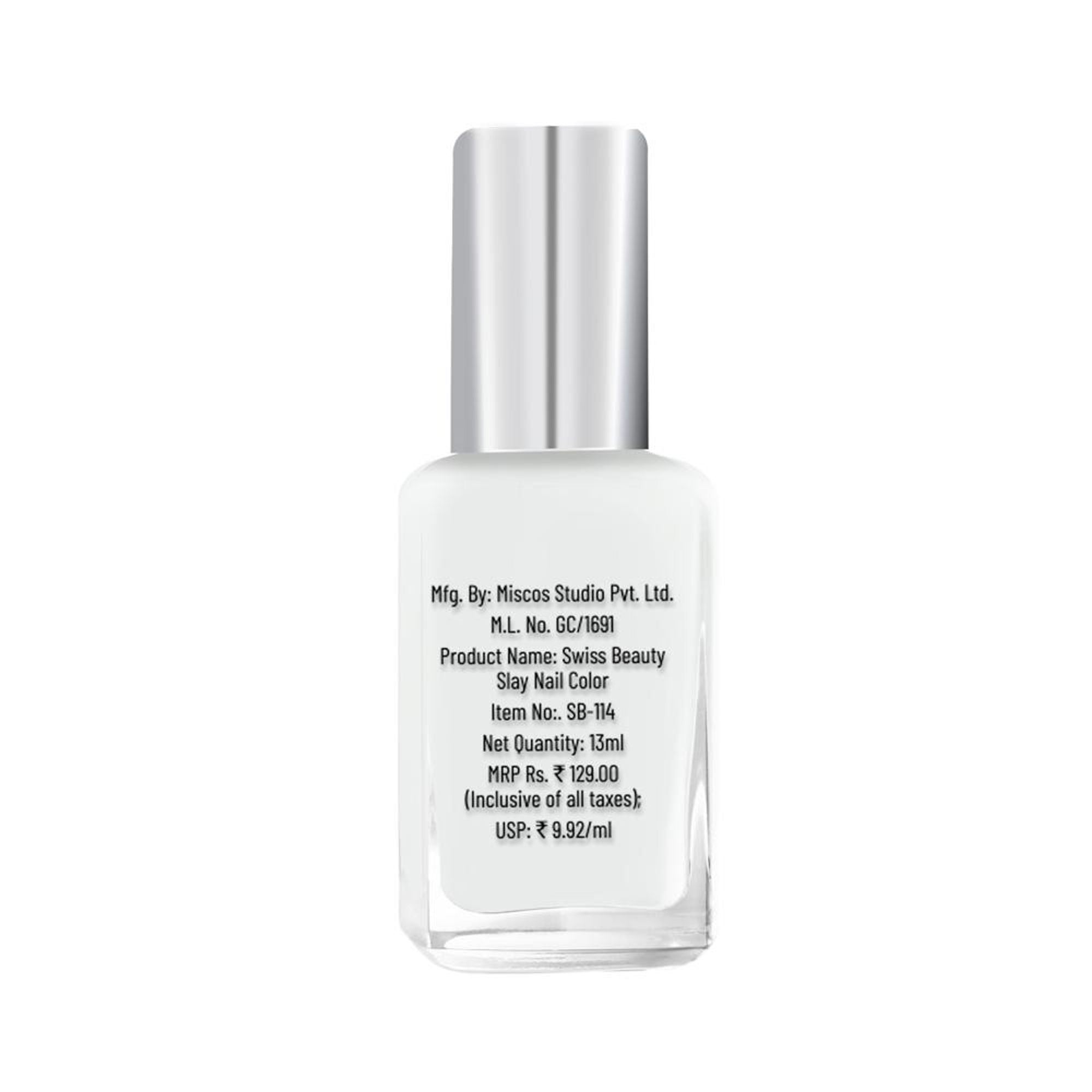 Swiss Beauty Slay Nail Color Ultra Shine Formulation - 07 Creamy Nude