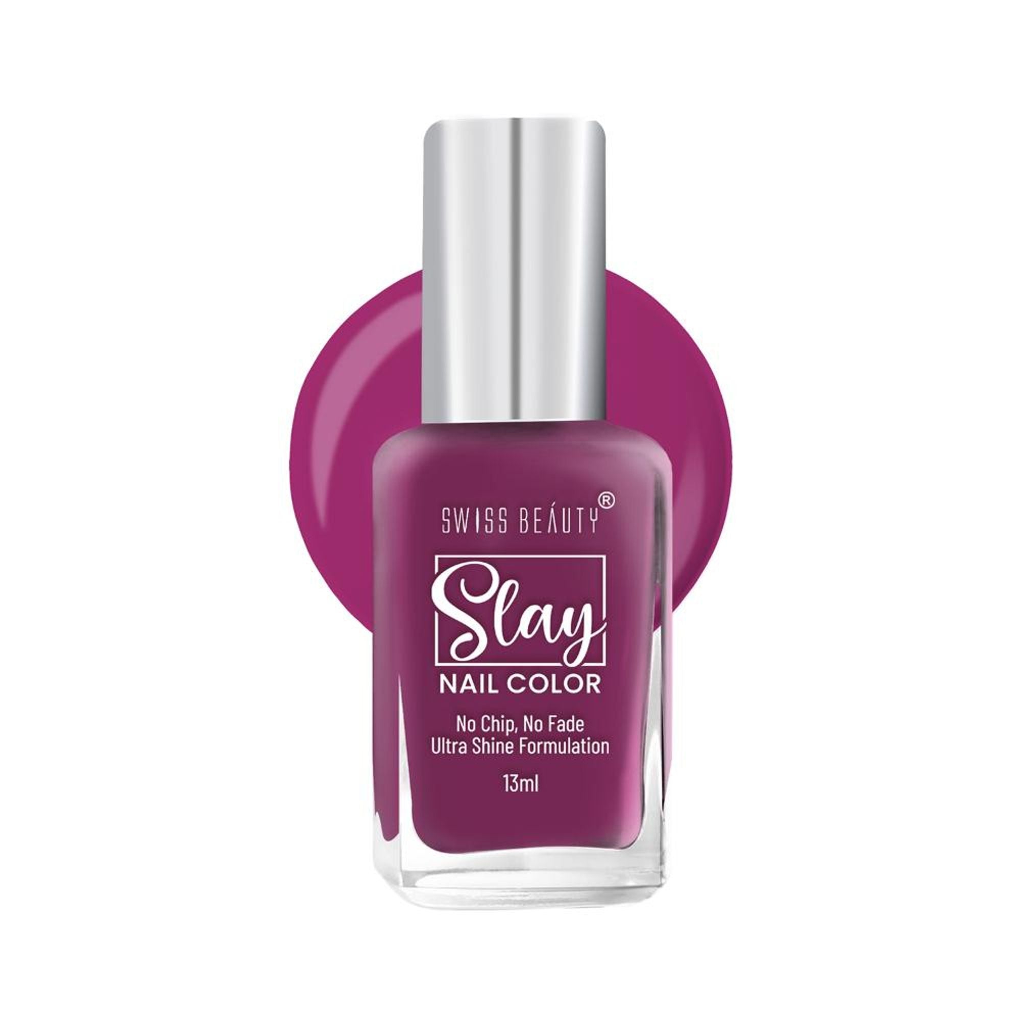 Swiss Beauty Slay Nail Color Ultra Shine Formulation - 12 Ruspberry
