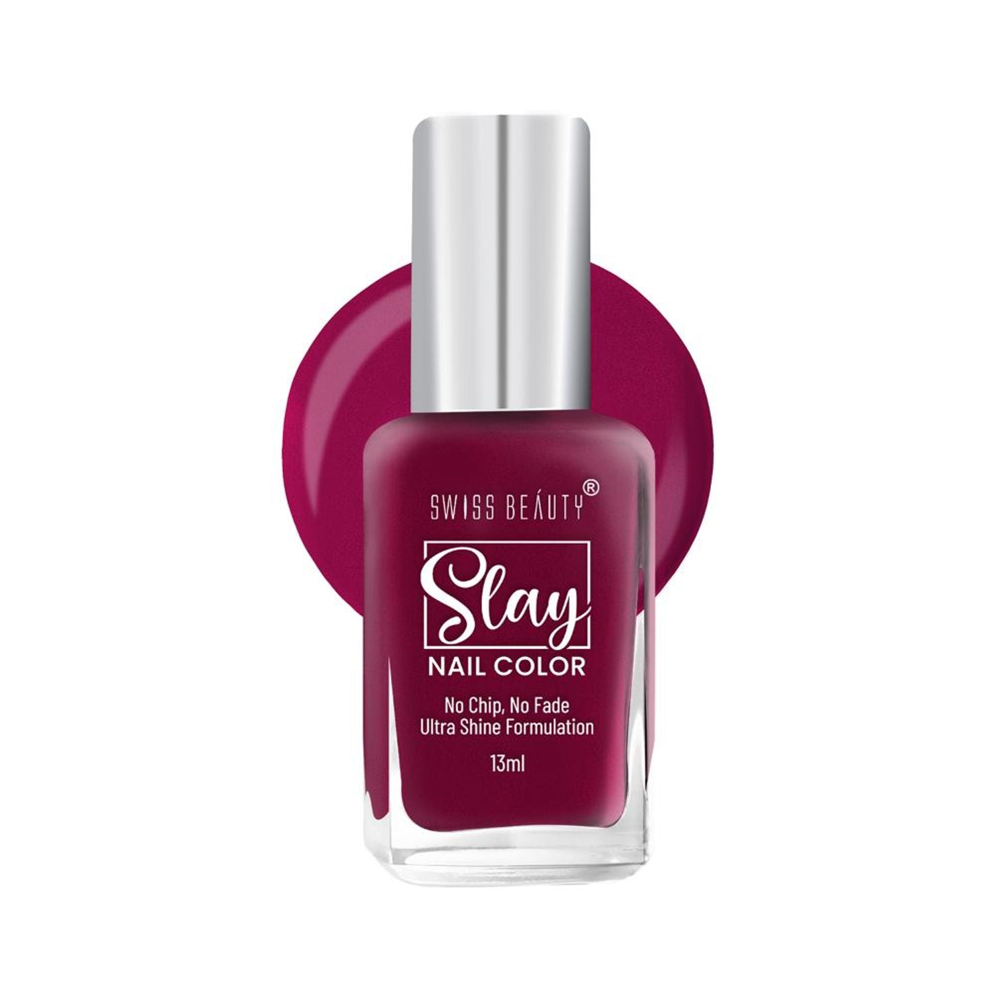 Swiss Beauty Slay Nail Color Ultra Shine Formulation - 18 Crystal Pink