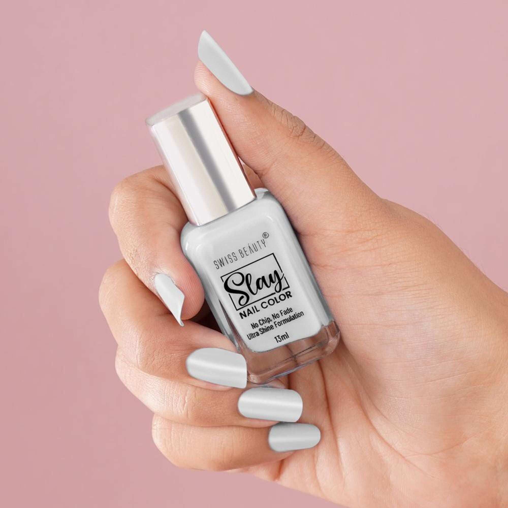 Swiss Beauty Slay Nail Color Ultra Shine Formulation - 23 Flat White