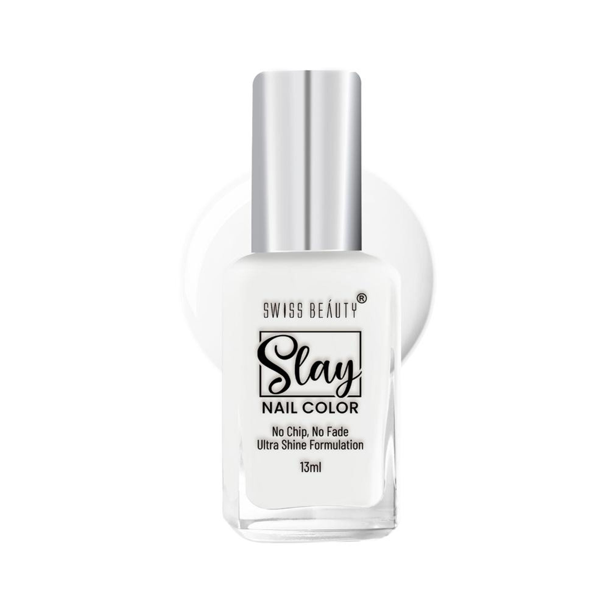 Swiss Beauty Slay Nail Color Ultra Shine Formulation - 23 Flat White