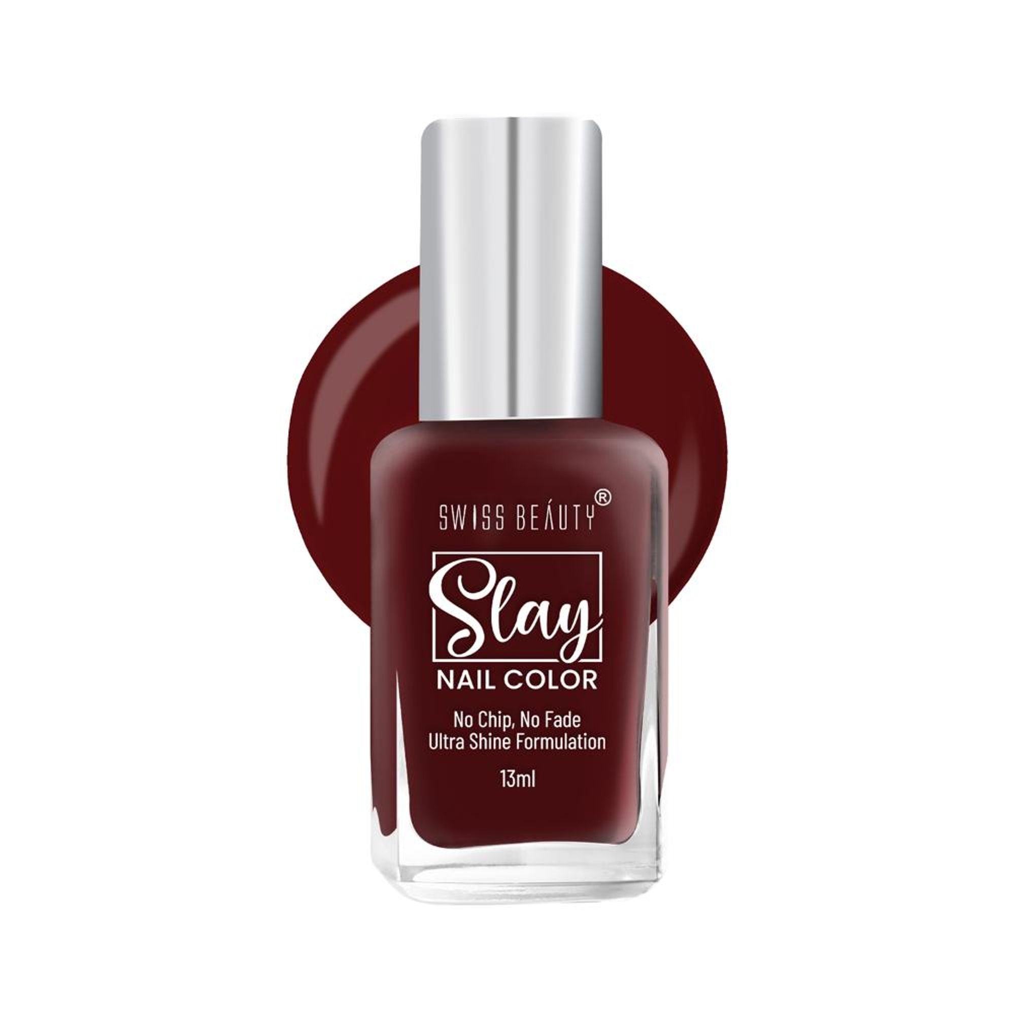 Swiss Beauty Slay Nail Color Ultra Shine Formulation - 34 Maroon Bloom