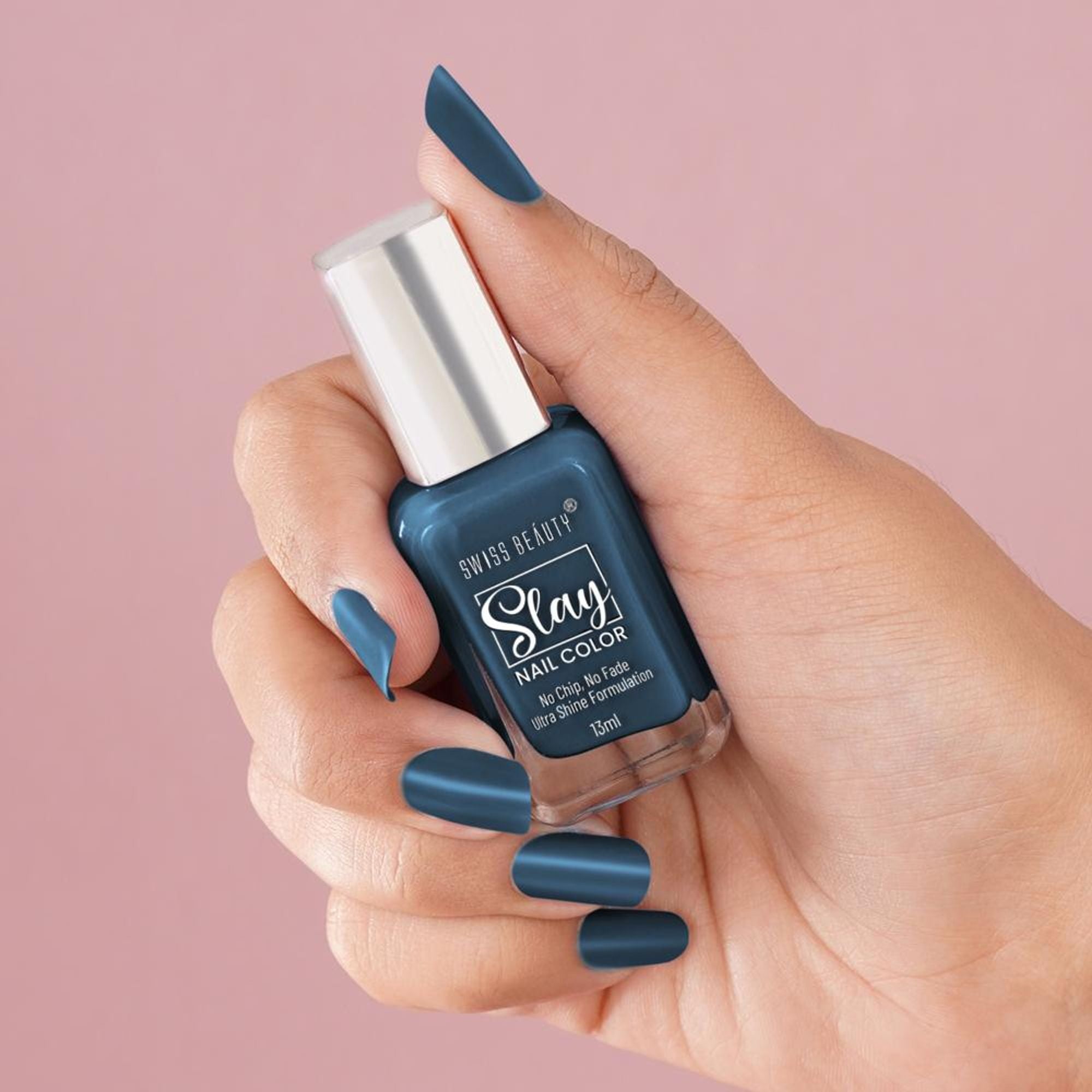 Swiss Beauty Slay Nail Color Ultra Shine Formulation - 45 London Blu