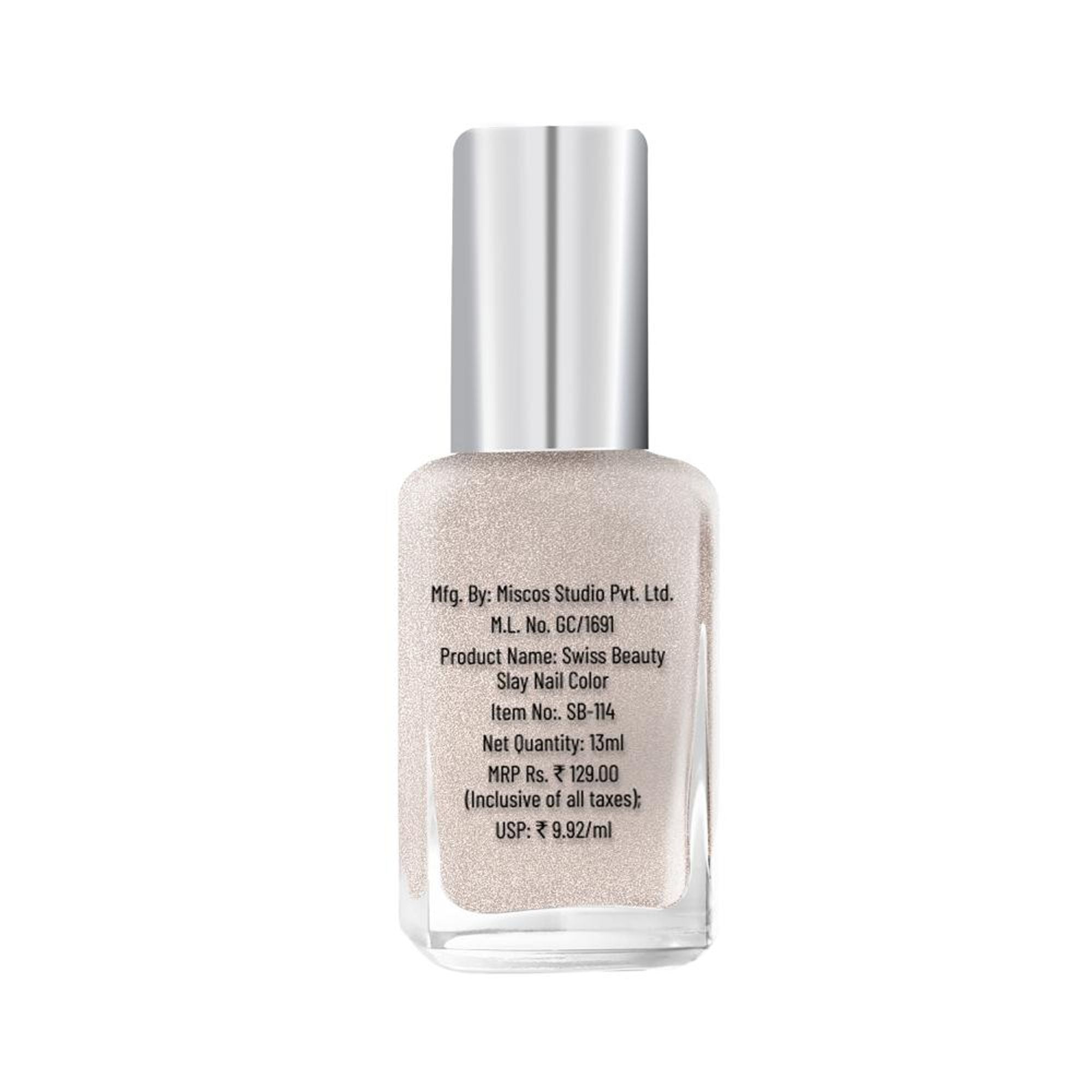 Swiss Beauty Slay Nail Color Ultra Shine Formulation - 52 Gold Star