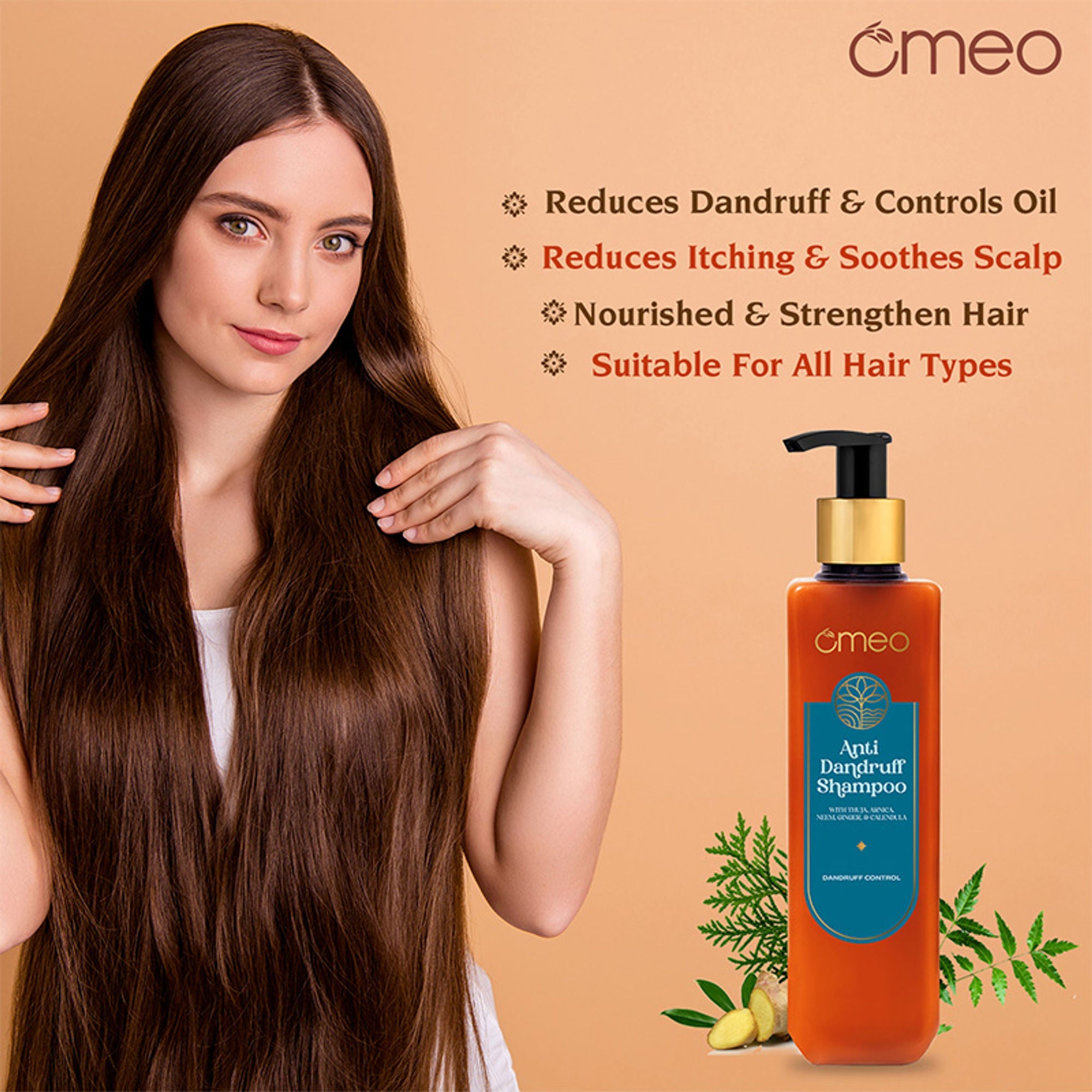 Omeo Anti Dandruff Shampoo With Green Natural Anti Dandruff Agent