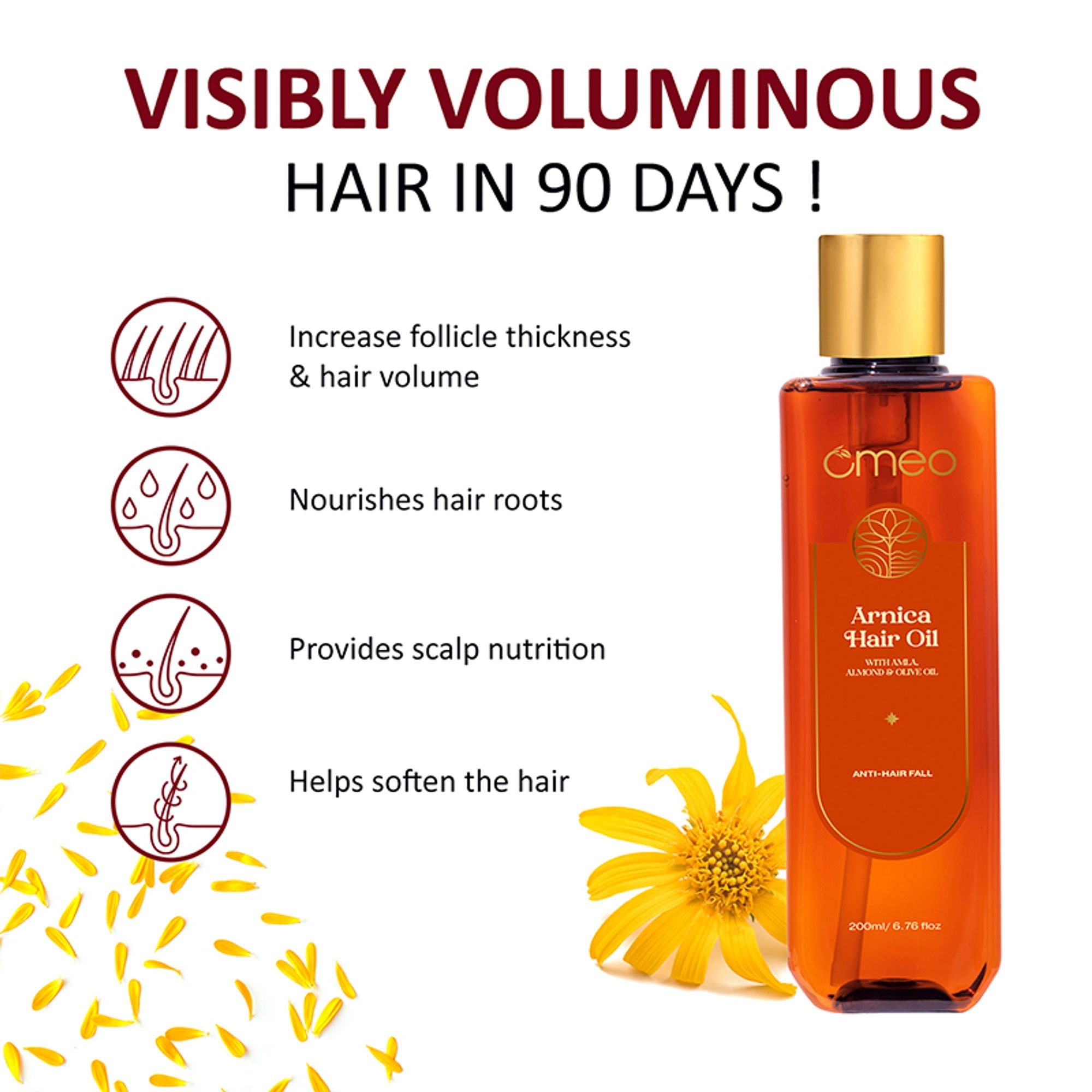 Omeo Arnica Hair Oil With Amla & Almond Oil Extract