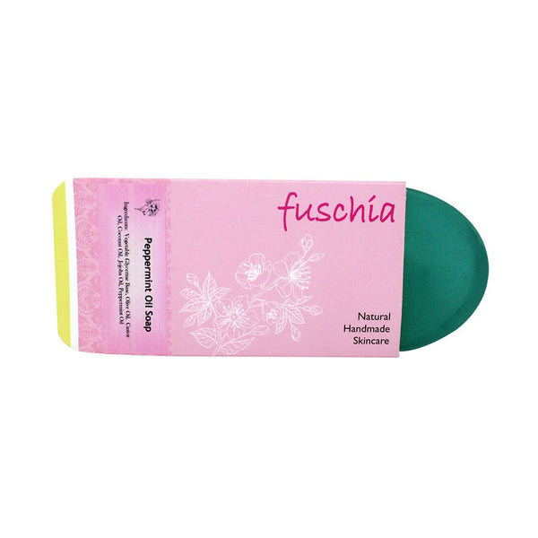 Fuschia Natural Handmade Herbal Soap, Peppermint Oil