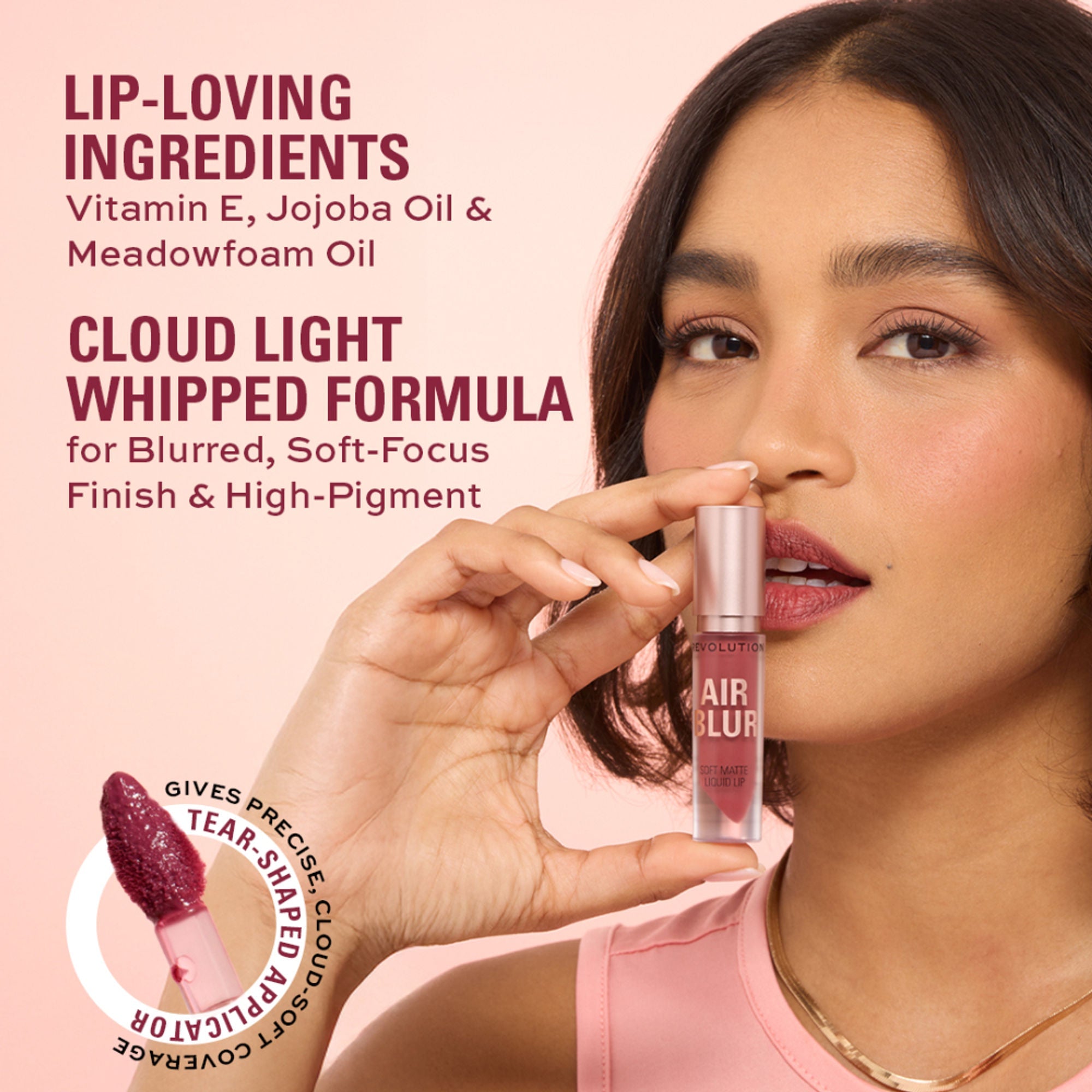 Makeup Revolution Air Blur Matte Liquid Lipstick - Black Cherry