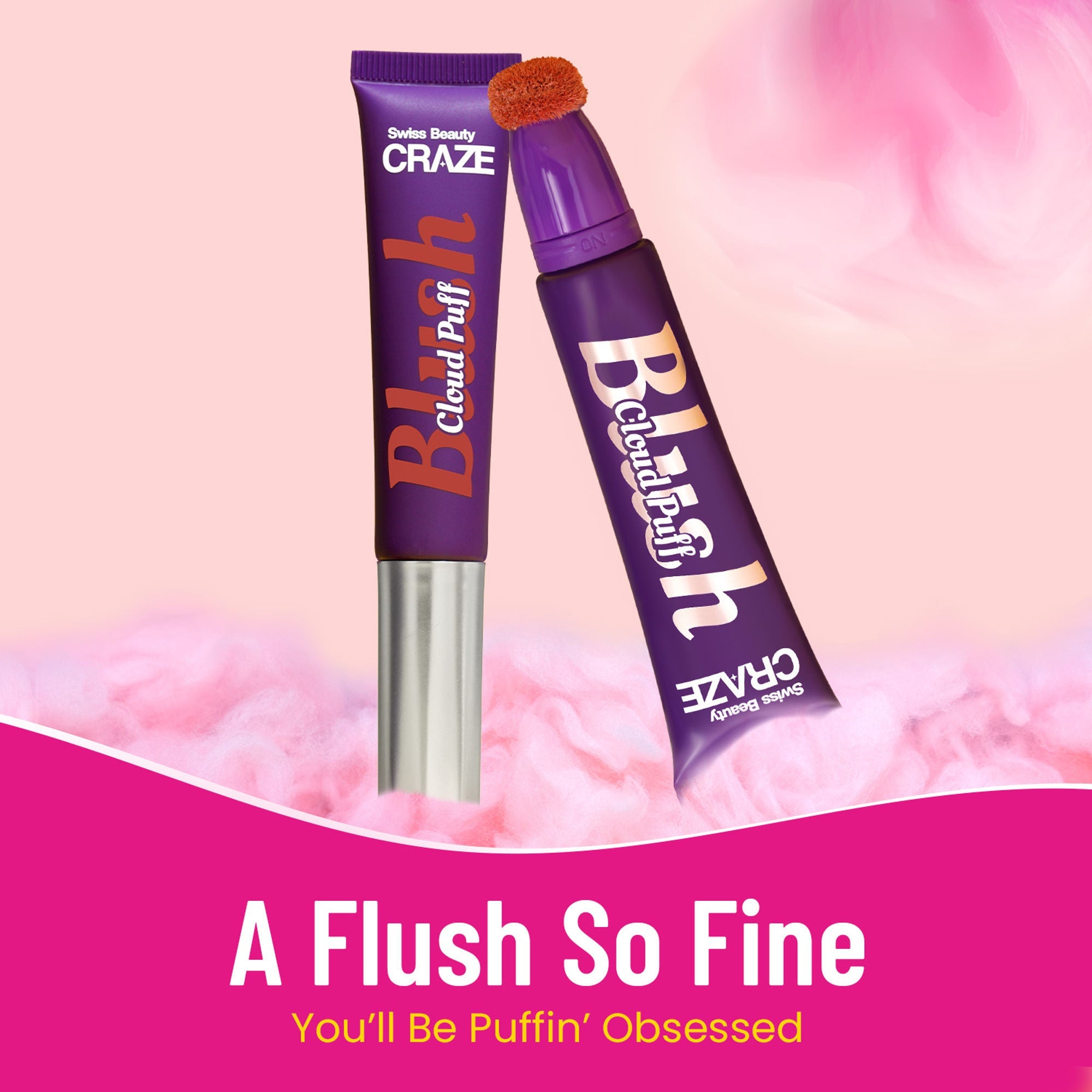 Swiss Beauty Craze Cloud Puff Blush - 2 Lightening Rose