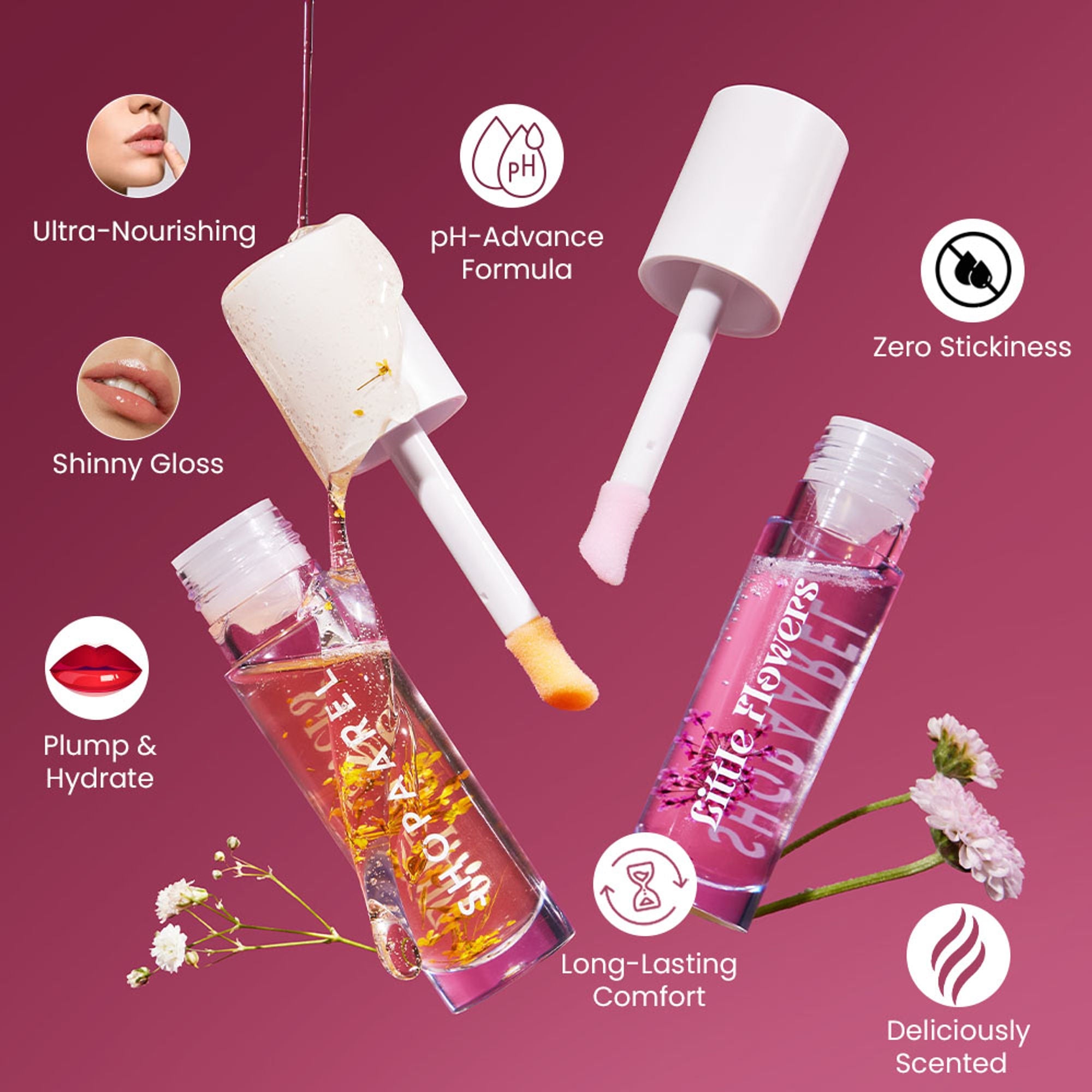 Shopaarel Little Flower Lip Gloss - Bubble