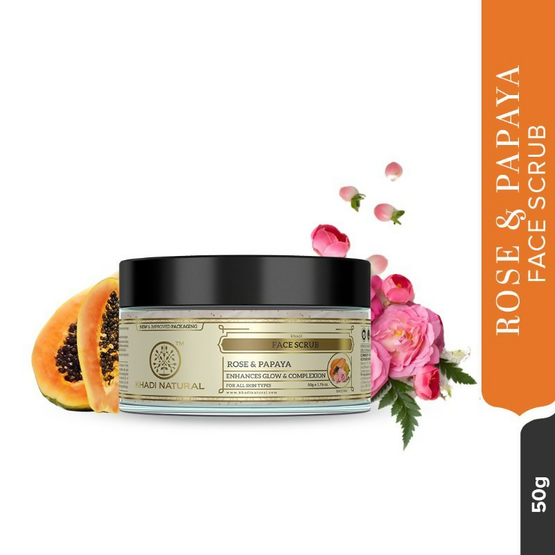 Khadi Natural Rose & Papaya Face Scrub Reduce Acne & Pimple
