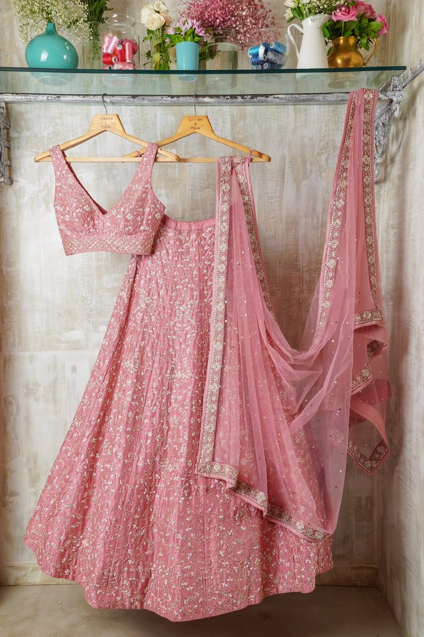 Aastha fashion Wine Georgette lehanga blouse Embroidered work - Prithvi Mart